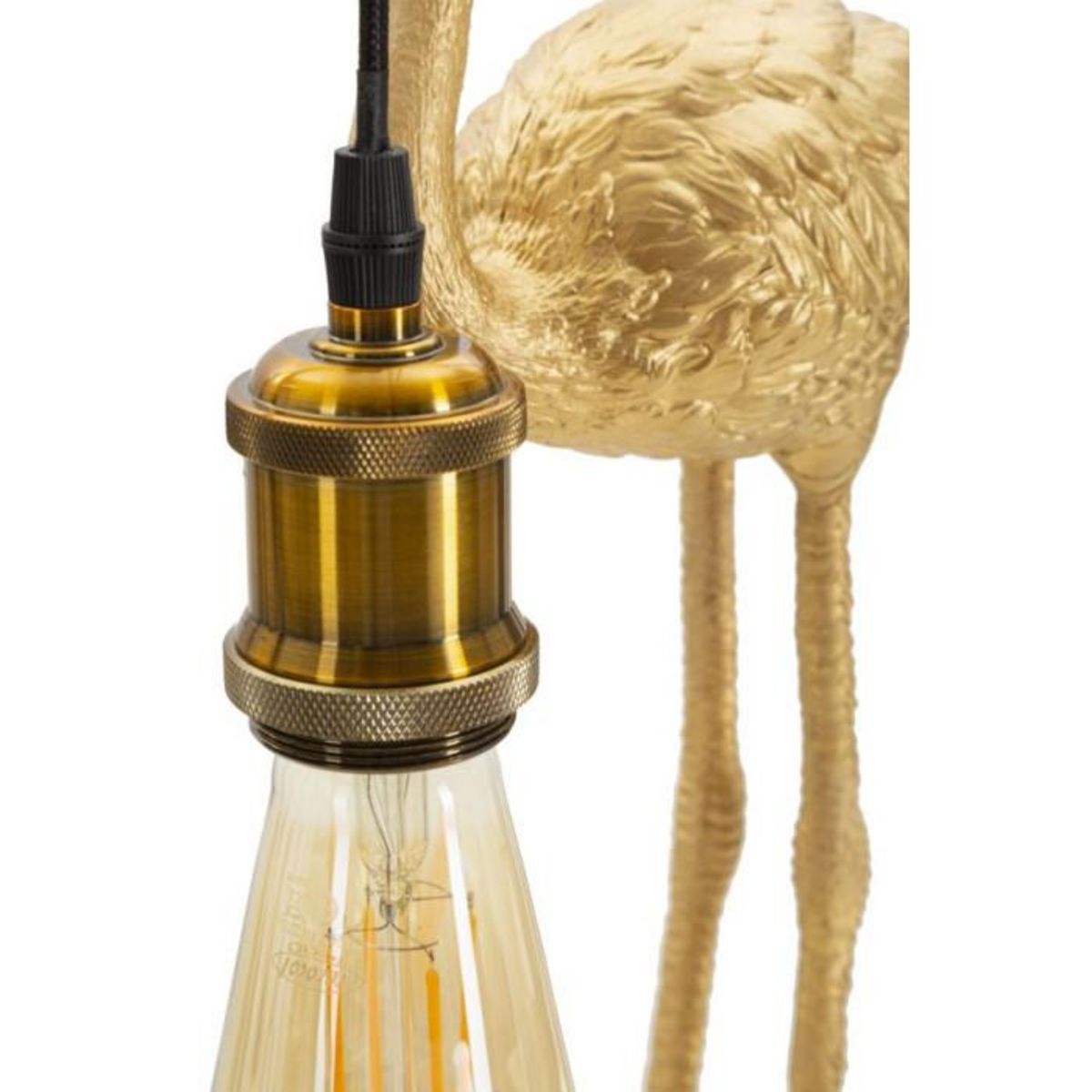 Paris Prix Lampe à Poser en Résine  Flamant Rose  39cm Or