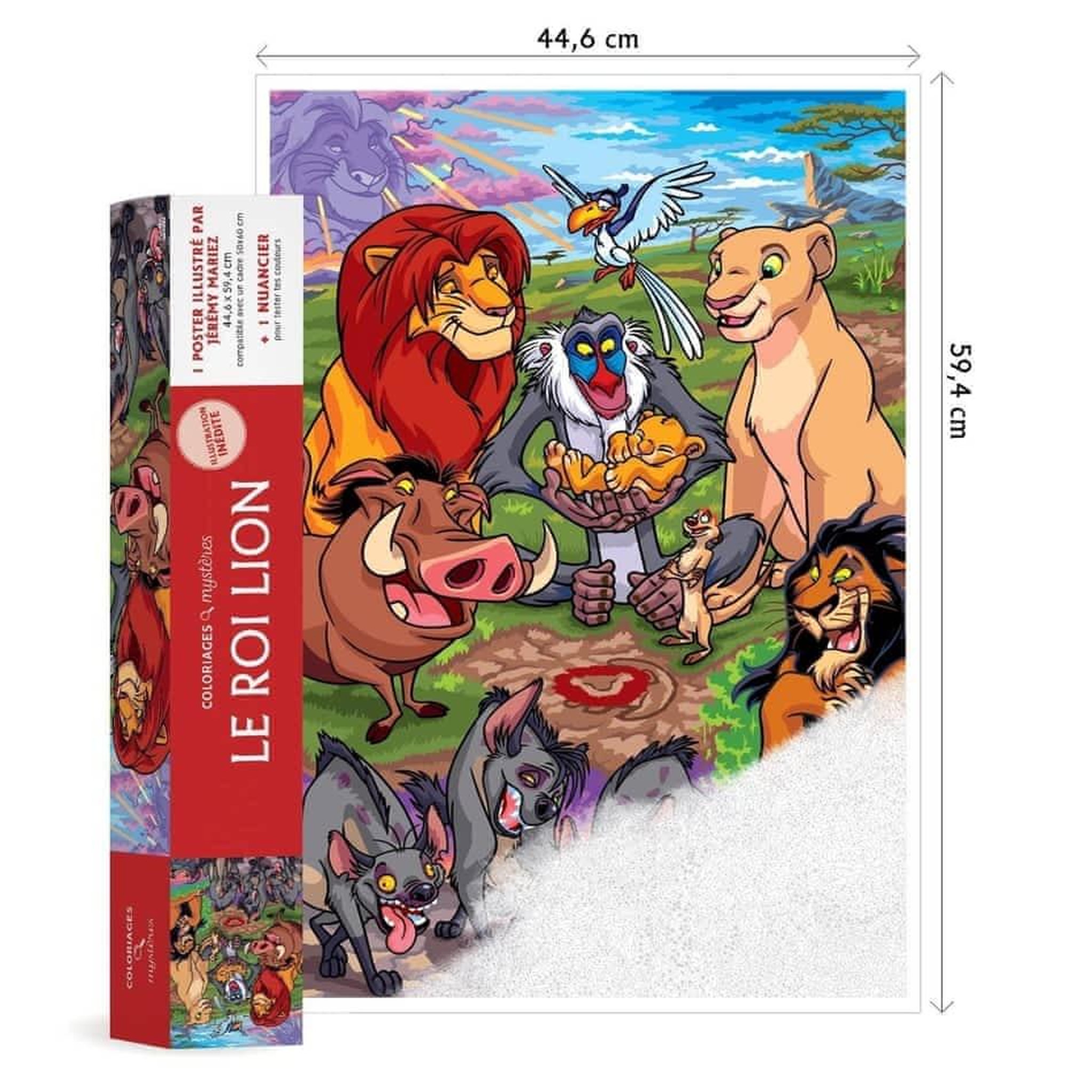COLORIAGES MYSTERES LE ROI LION. 1 POSTER 44,6 X 59,4 CM ET 1 NUANCIER, Mariez Jérémy