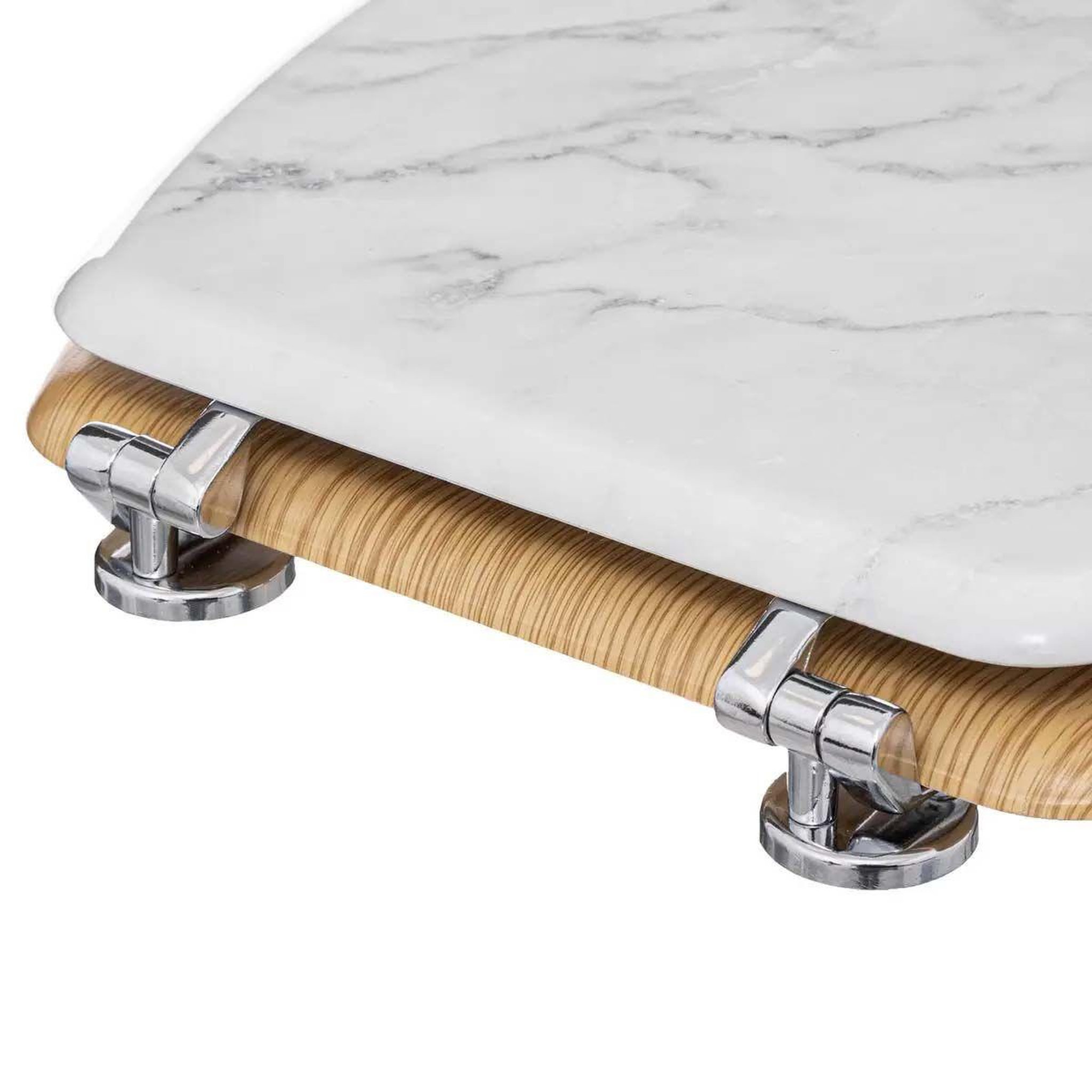 Voir la diapositive 3 : FIVE Abattant wc imprimé marbre  léa  46cm blanc