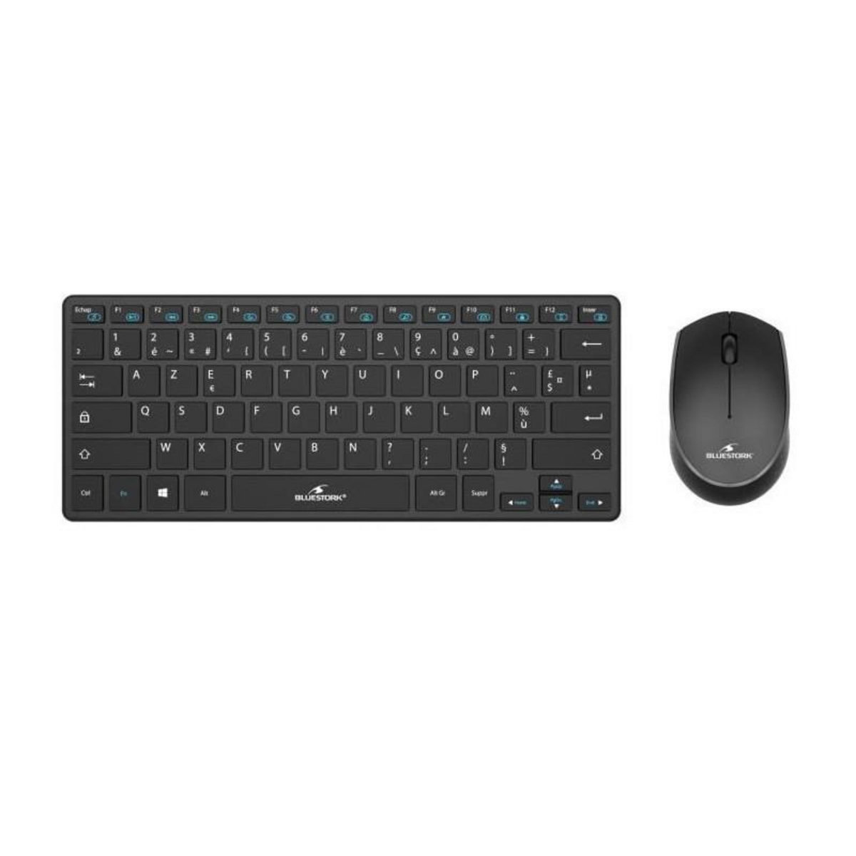 BLUESTORK Pack Clavier et souris sans fil - BLUESTORK - PACK-MINI/FR - Ultra compact - Noir