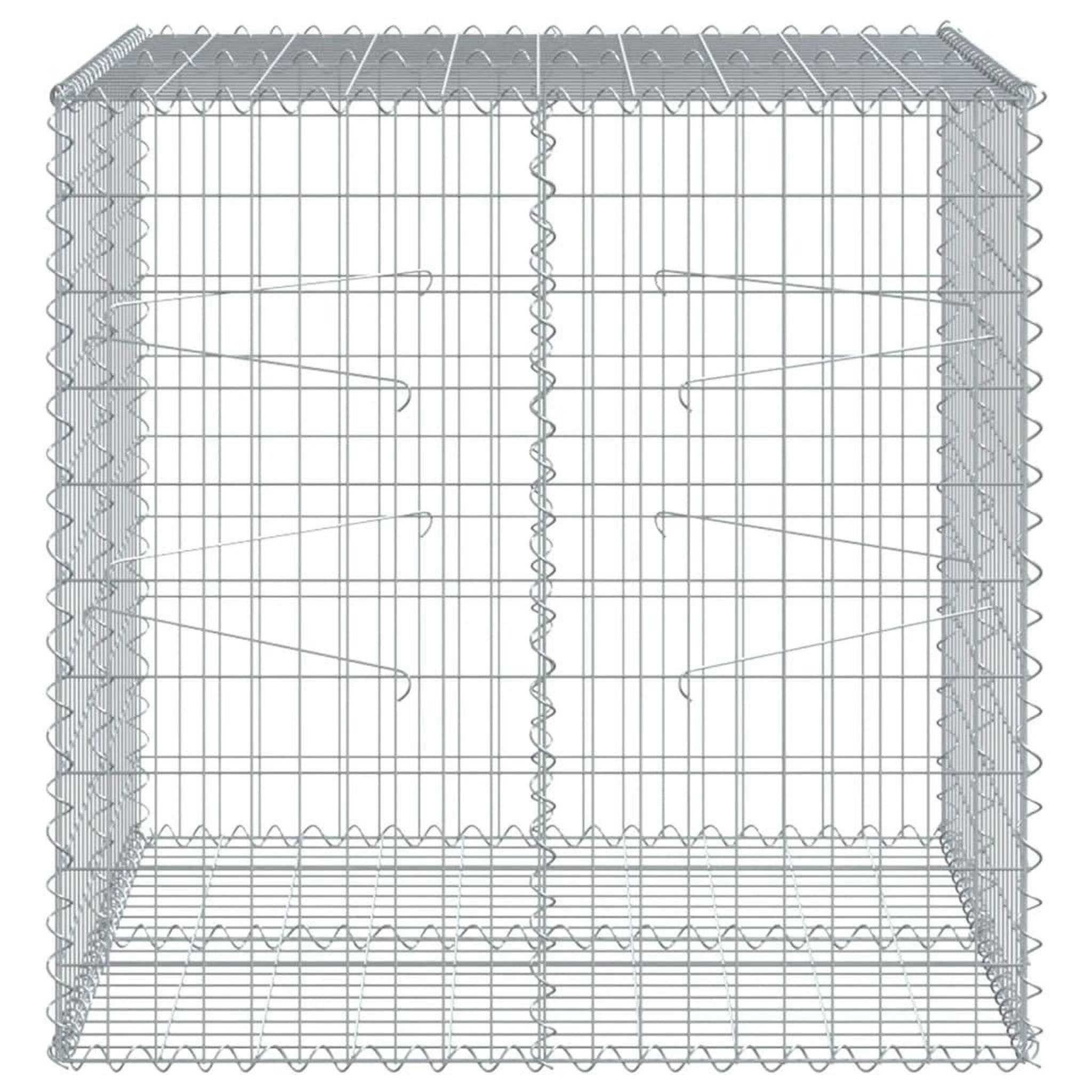 Voir la diapositive 3 : VIDAXL Panier gabion avec couvercle 100x100x100 cm fer galvanise