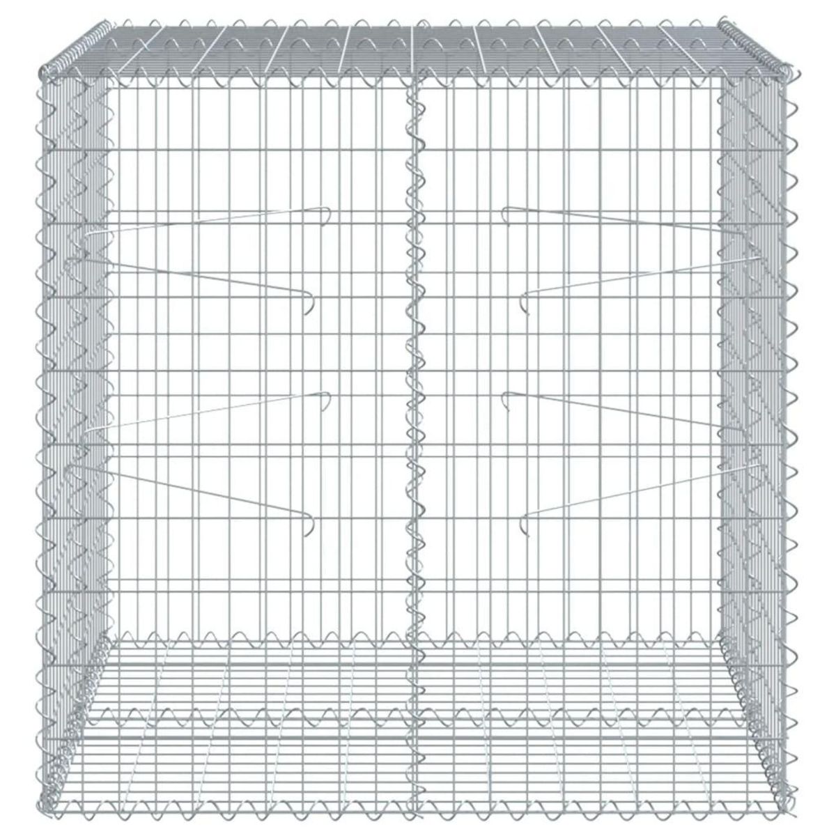 VIDAXL Panier gabion avec couvercle 100x100x100 cm fer galvanise