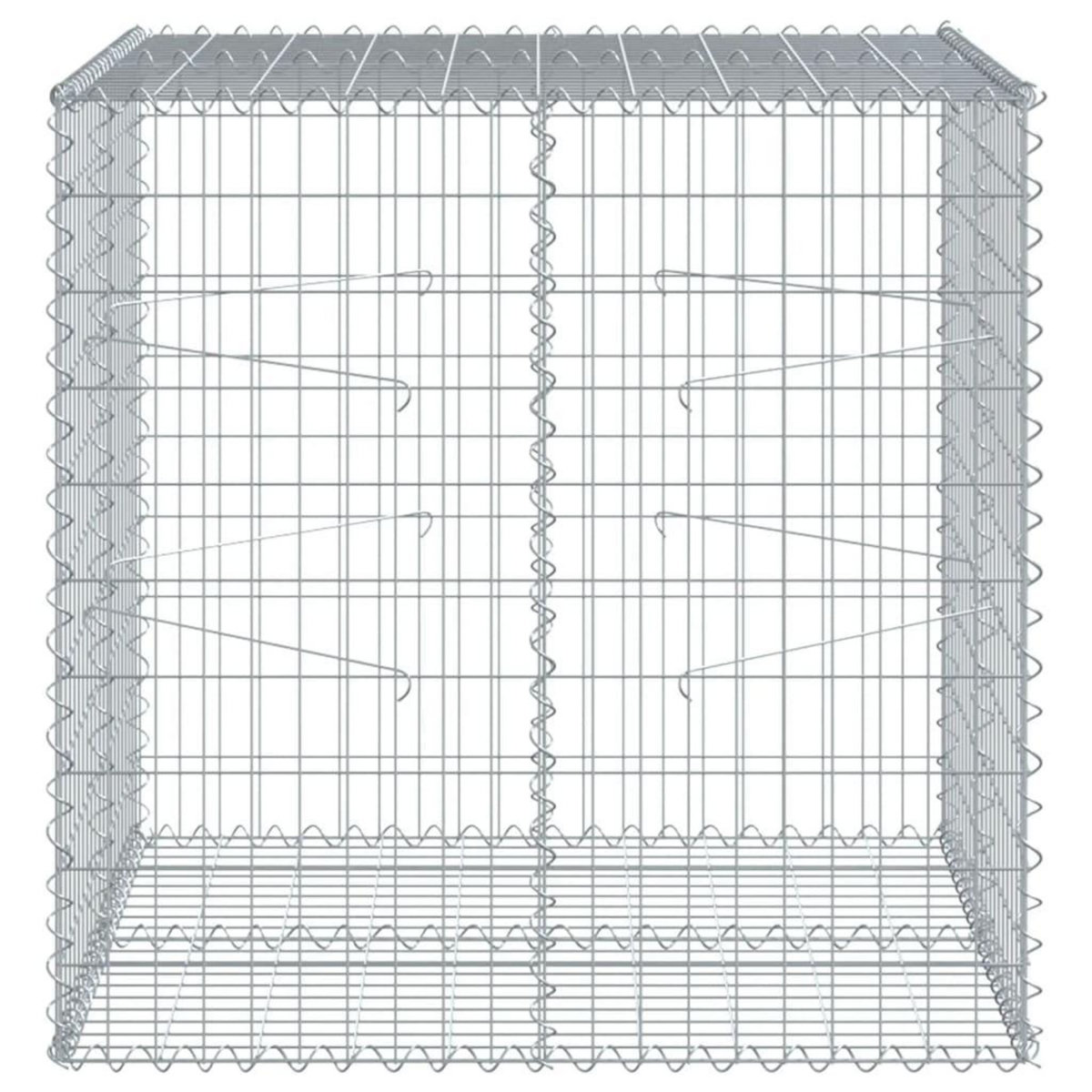 VIDAXL Panier gabion avec couvercle 100x100x100 cm fer galvanise