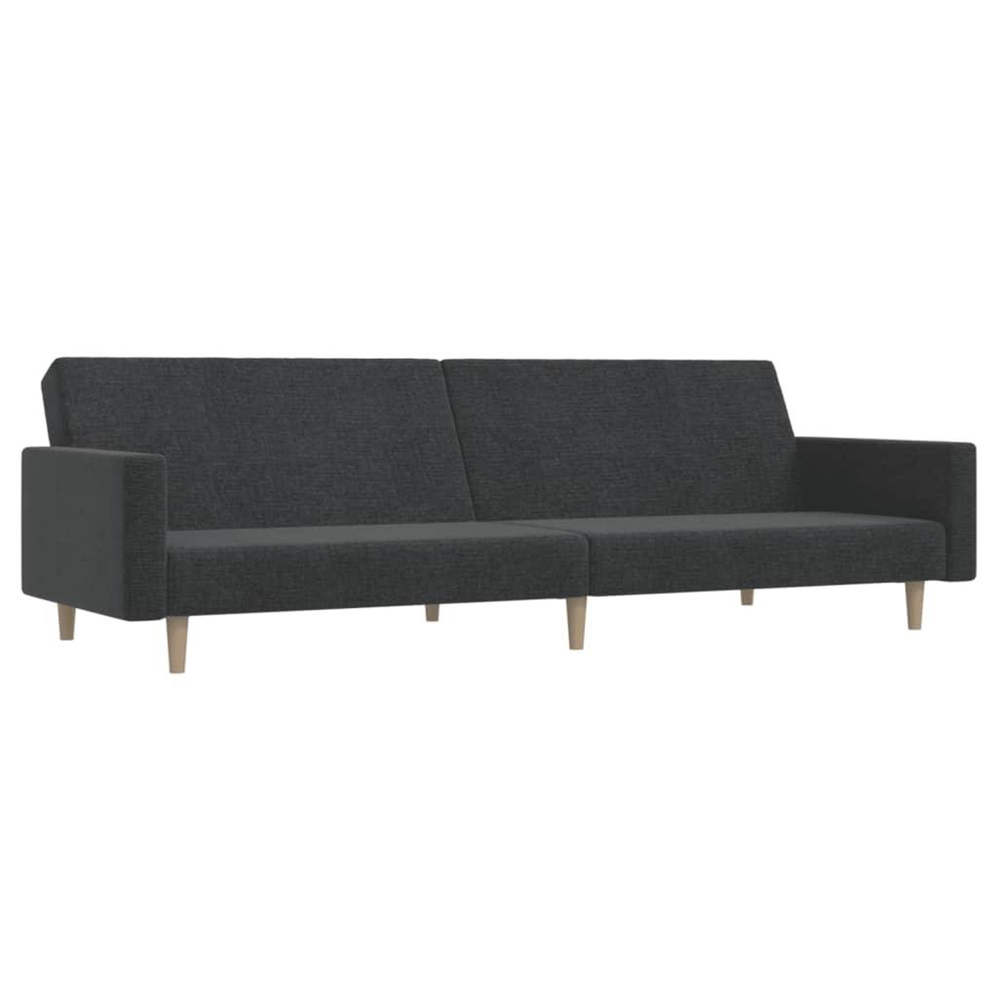 Voir la diapositive 2 : VIDAXL Canape-lit a 2 places gris fonce tissu