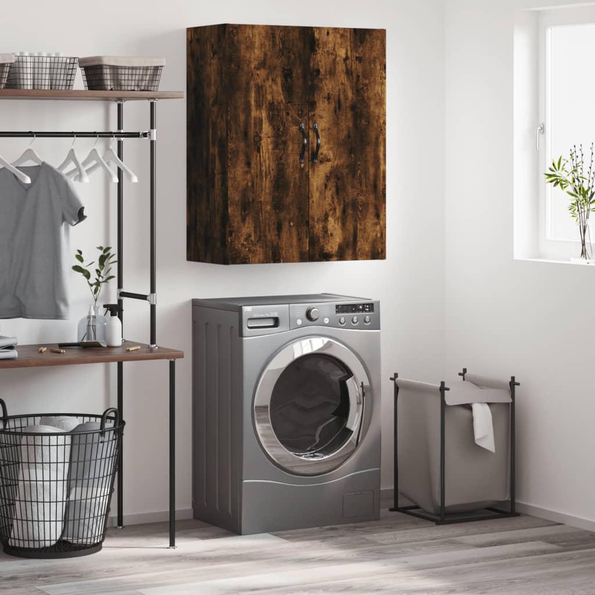 VIDAXL Armoire murale chene fume 69,5x34x90 cm bois d'ingenierie