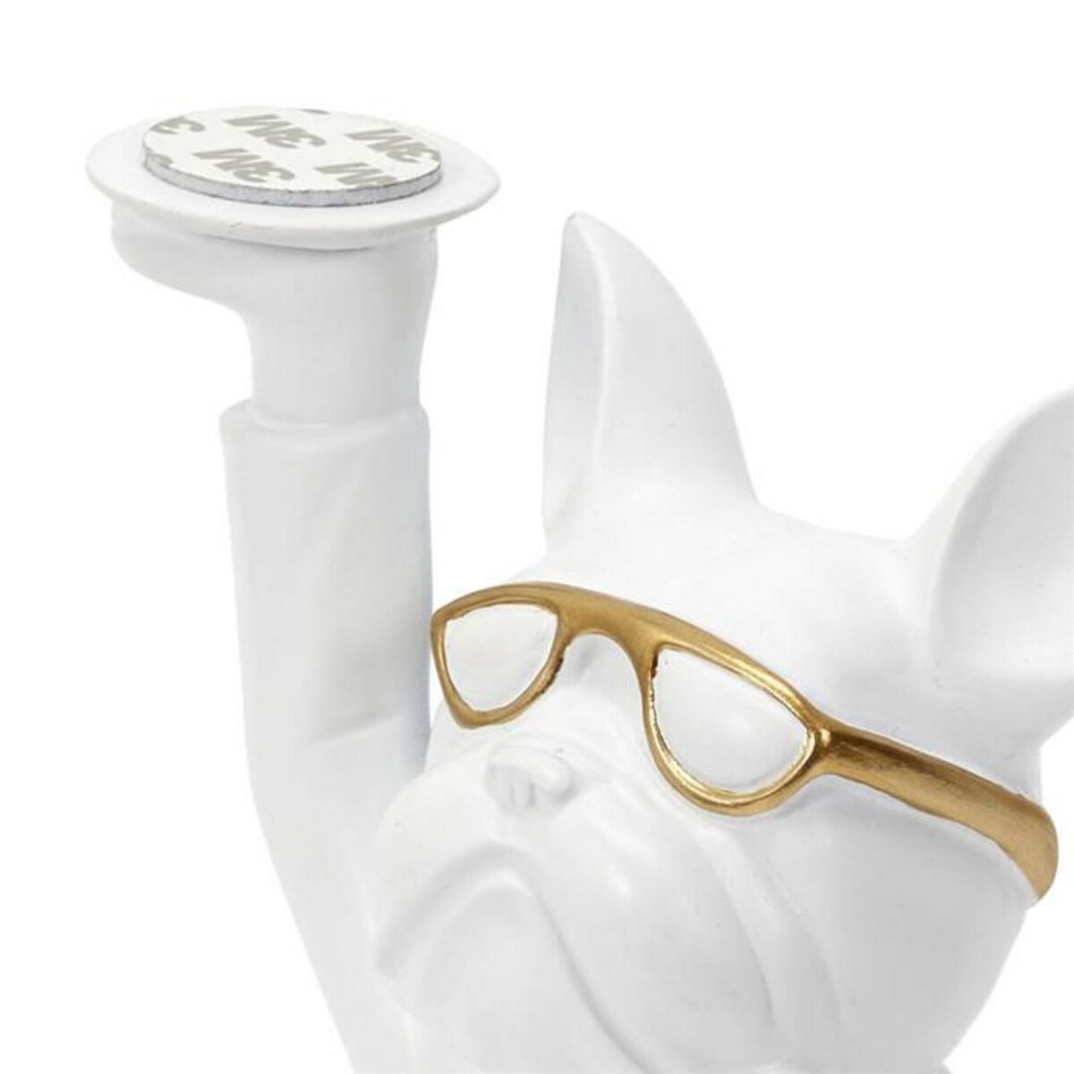 Paris Prix Statuette & Vide-Poche  Bulldog II  21cm Blanc