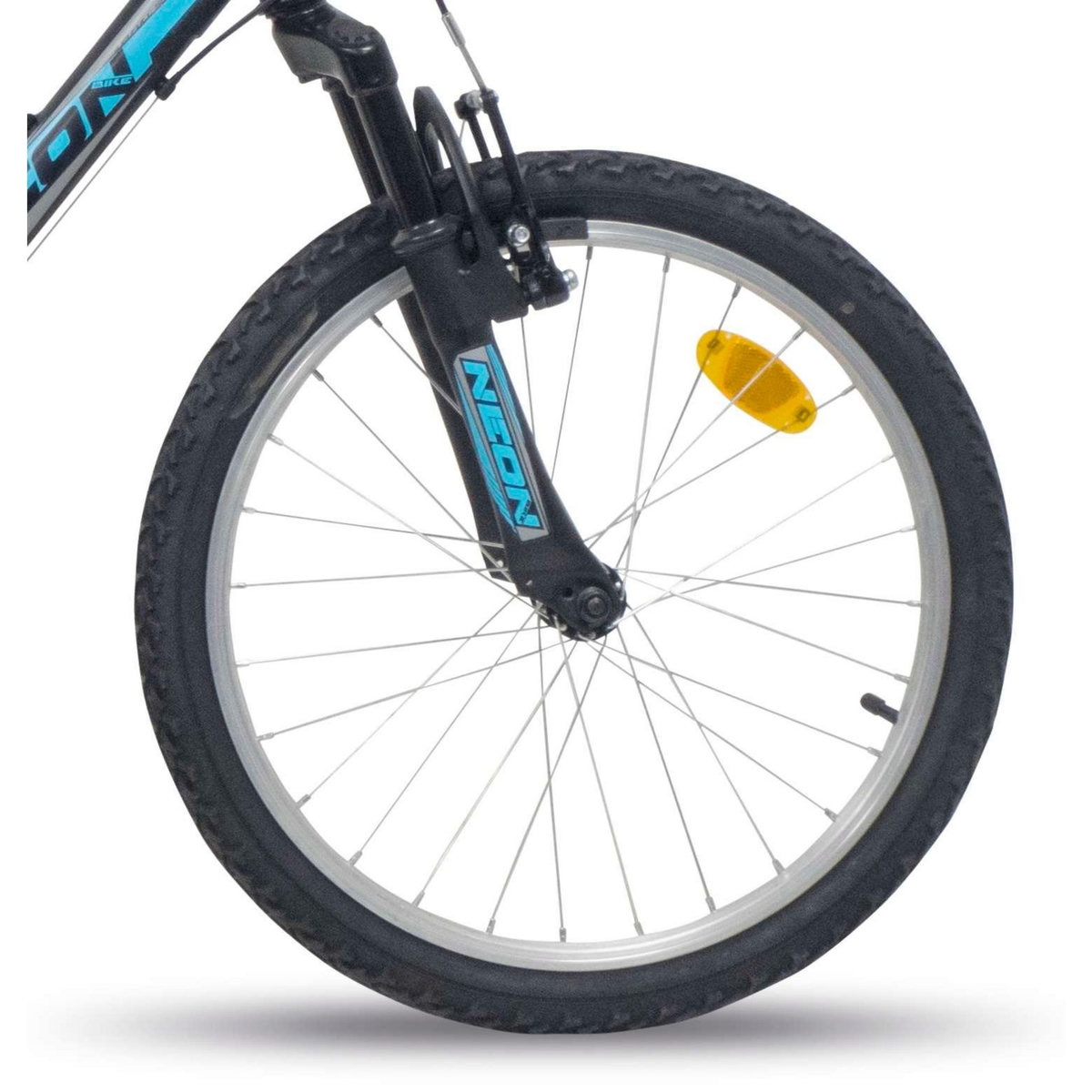 Vélo enfant (120/140 cm) - VTT 20  avec cadre et fourche suspendu, 6 vitesses via une poignée tournante et dérailleur Shimano TY21 + freins V-Brake et jantes en aluminium