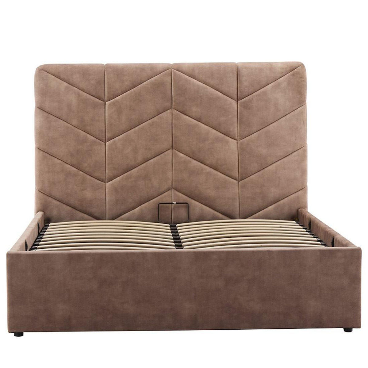 BEST MOBILIER Peonis - lit coffre - 160x200 cm - en velours - sommier inclus
