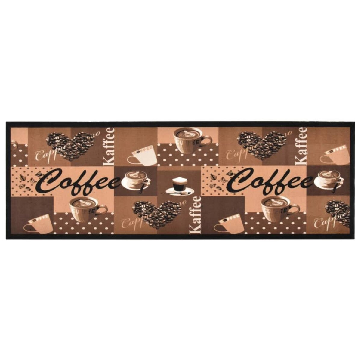 VIDAXL Tapis de cuisine lavable Marron cafe 60x180 cm
