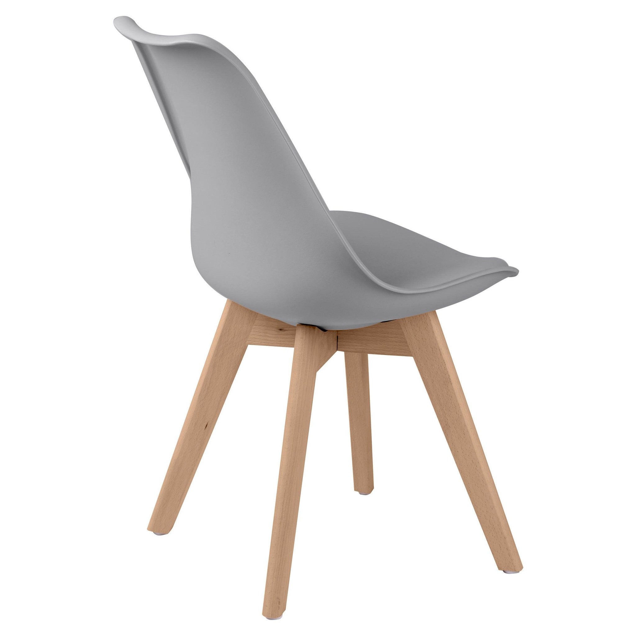 Voir la diapositive 2 : MAISON PAVANE Lot de 2 chaises gris clair et pieds bois-skandi