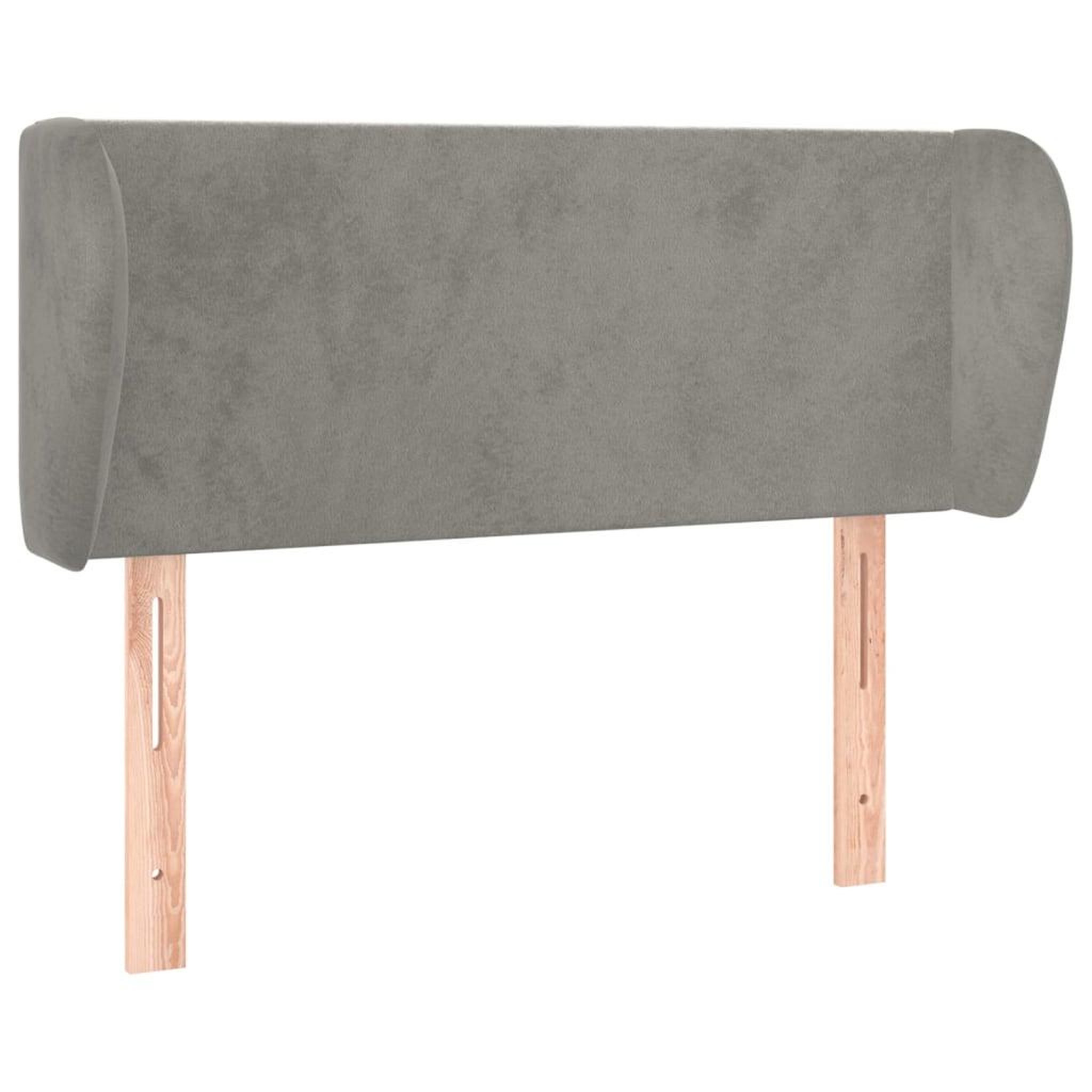 Voir la diapositive 2 : VIDAXL Tete de lit avec oreilles Gris clair 83x23x78/88 cm Velours