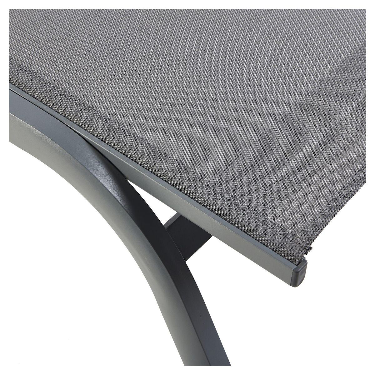 GARDENSTAR Bain de soleil avec dossier réglable - Textilène et acier - Gris