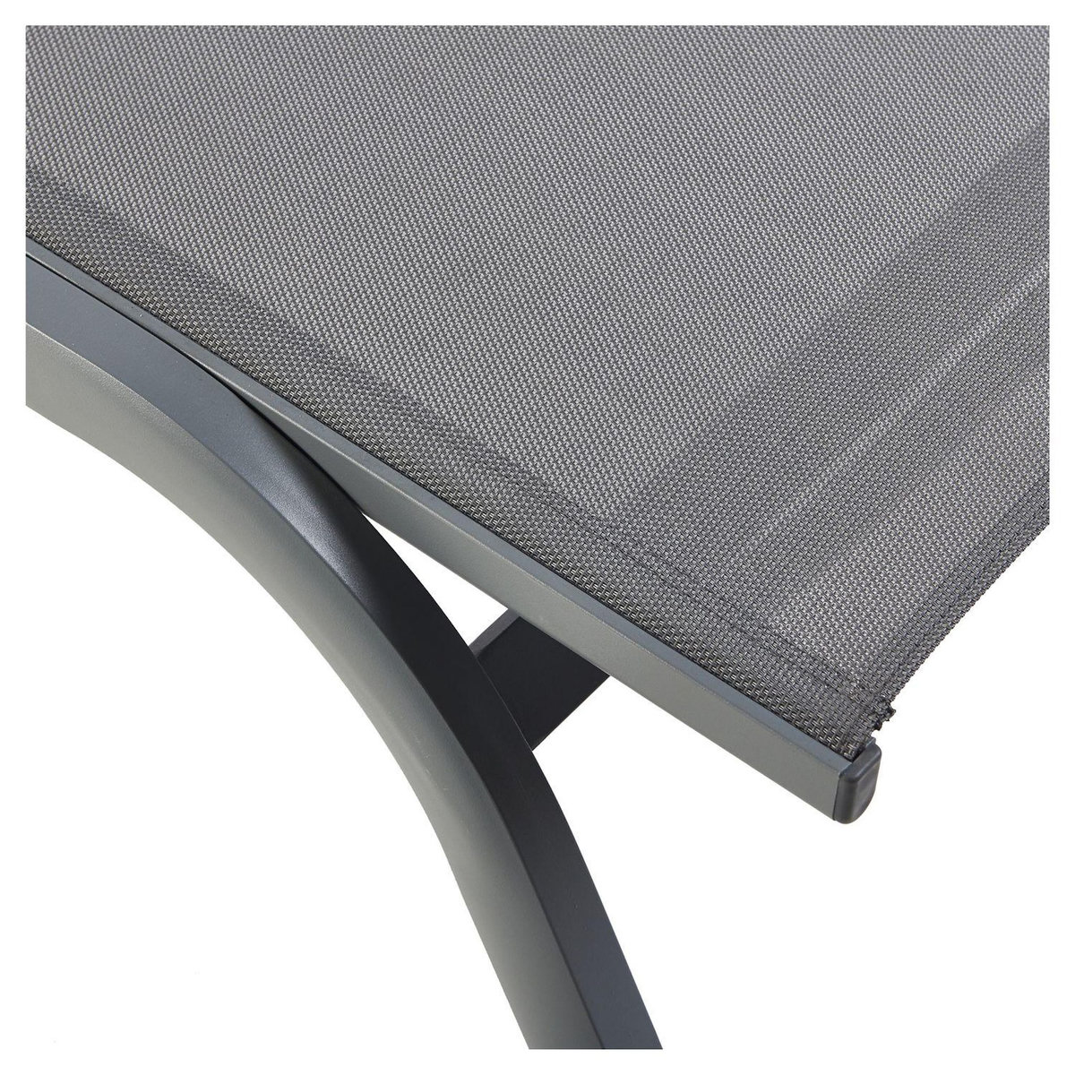 GARDENSTAR Bain de soleil avec dossier réglable - Textilène et acier - Gris