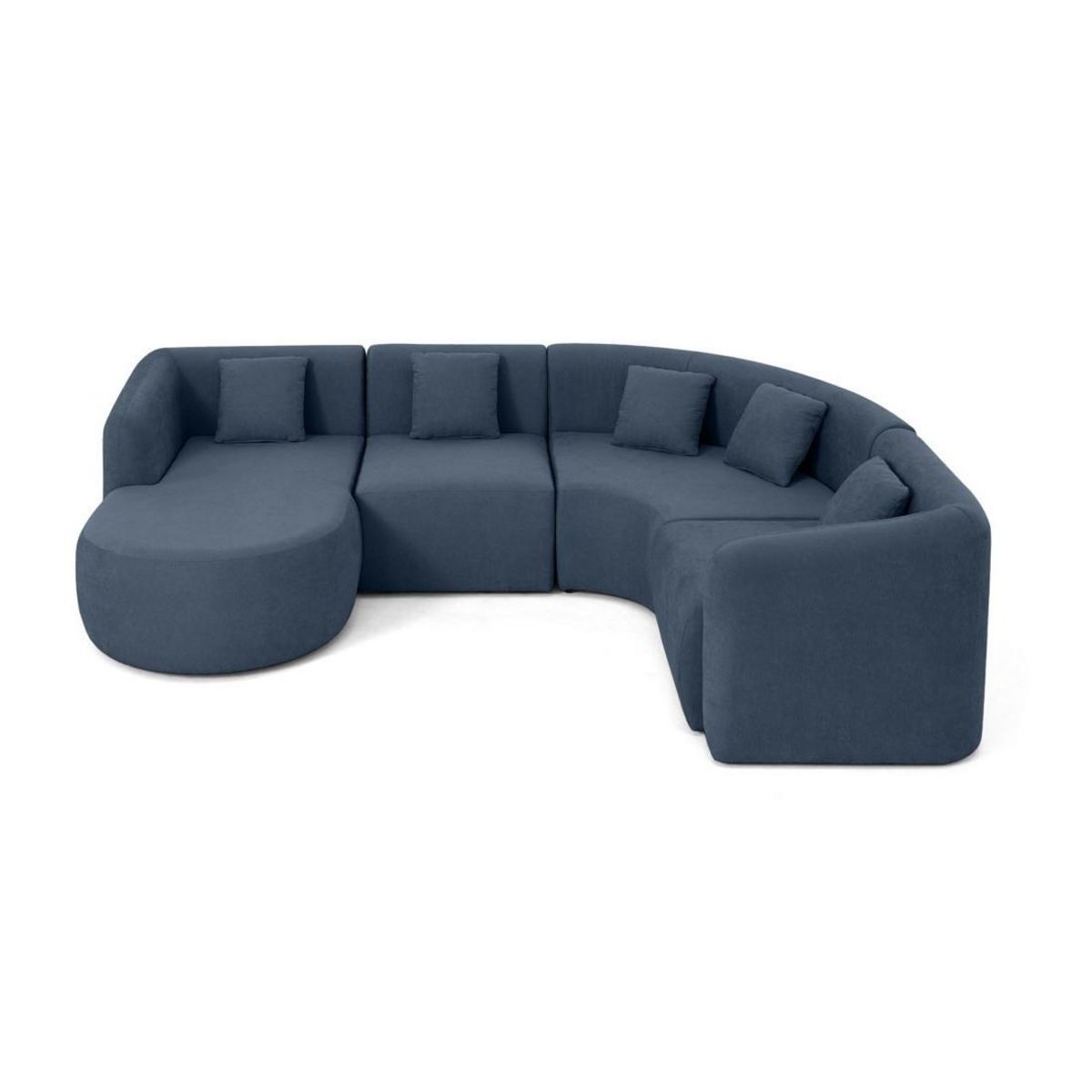 LISA DESIGN Ikare - canapé modulable d'angle gauche - 5 places - avec méridienne - en tissu