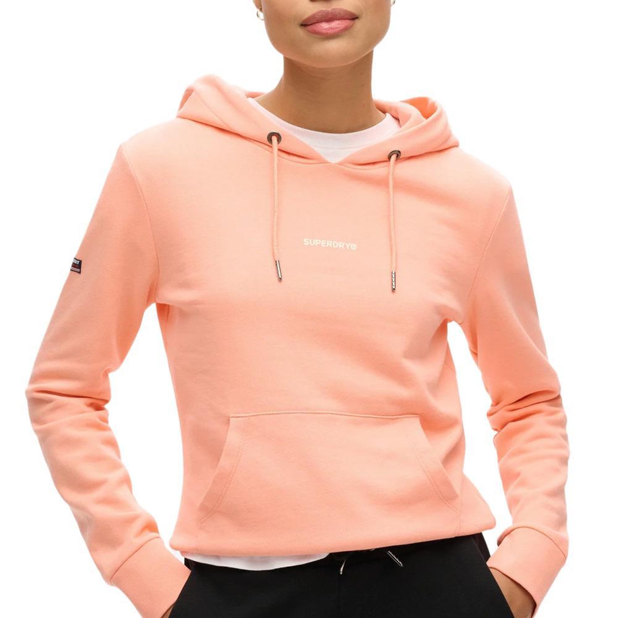 SUPERDRY Sweat Corail Femme Superdry Plain Hood. Coloris disponibles : Orange