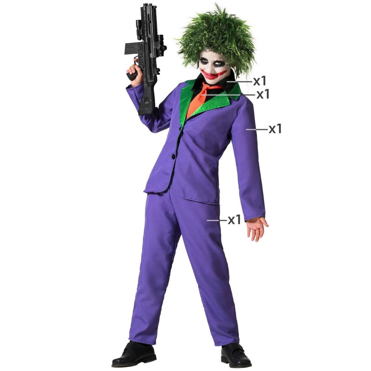 ATOSA Déguisement clown Halloween - enfant - 10/12 ans (140 à 152 cm)