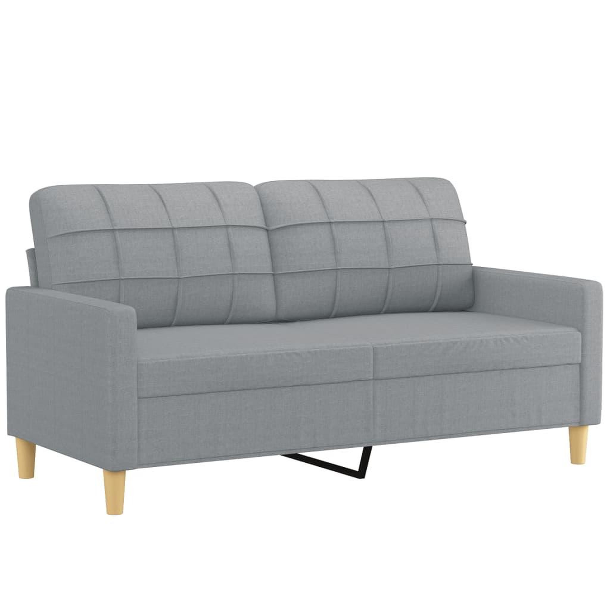 Voir la diapositive 2 : VIDAXL Canape a 2 places Gris clair 140 cm Tissu