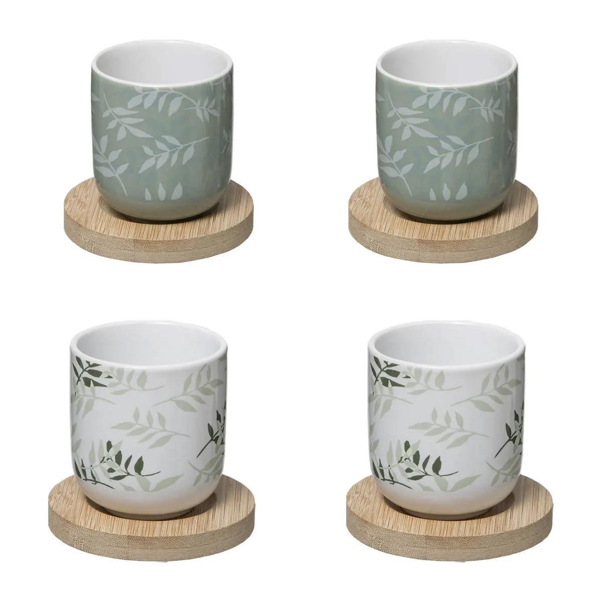 SECRET DE GOURMET Lot de 4 tasses à café  green harmony  13cl vert