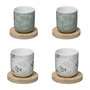 Voir la diapositive 1 : SECRET DE GOURMET Lot de 4 Tasses à Café  Green Harmony  13cl Vert