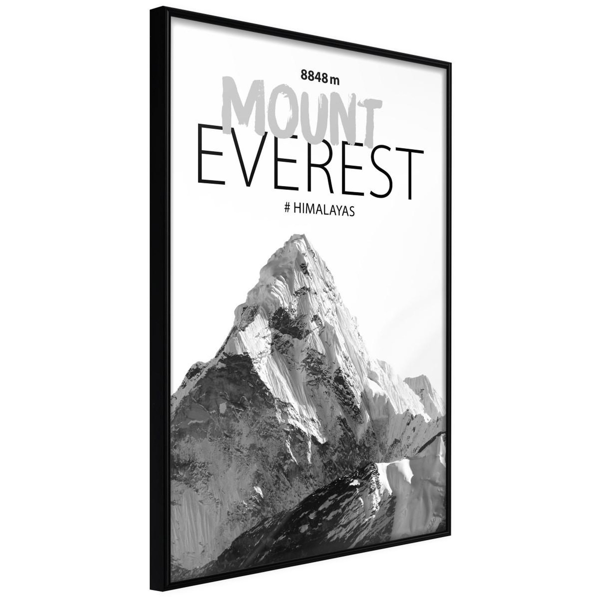 Paris Prix Affiche murale encadrée  peaks of the world mount everest. Coloris disponibles : Jaune, Noir