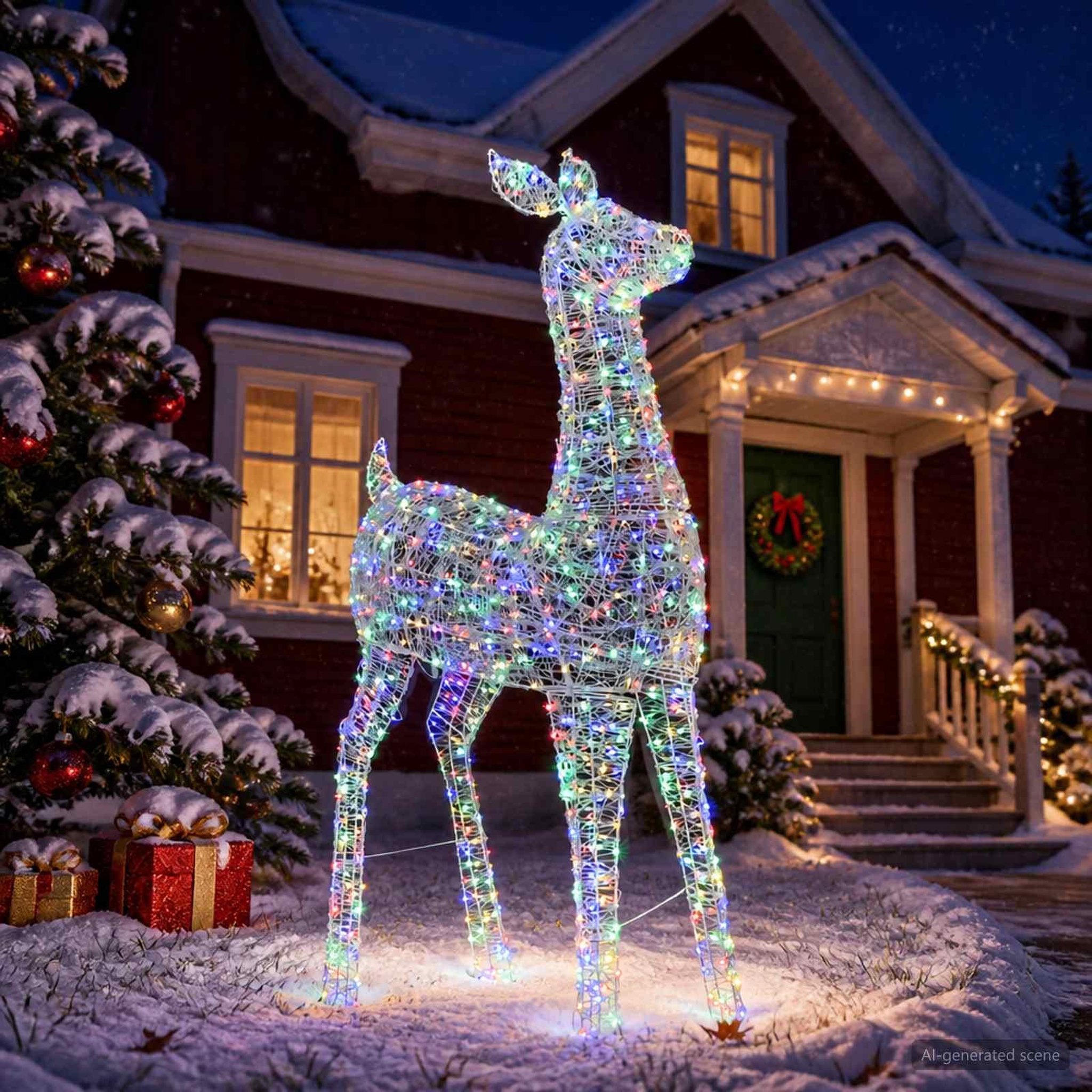 Voir la diapositive 2 : VIDAXL Renne de Noël lumineux a LED LOVIISA 900 LED Multicolore