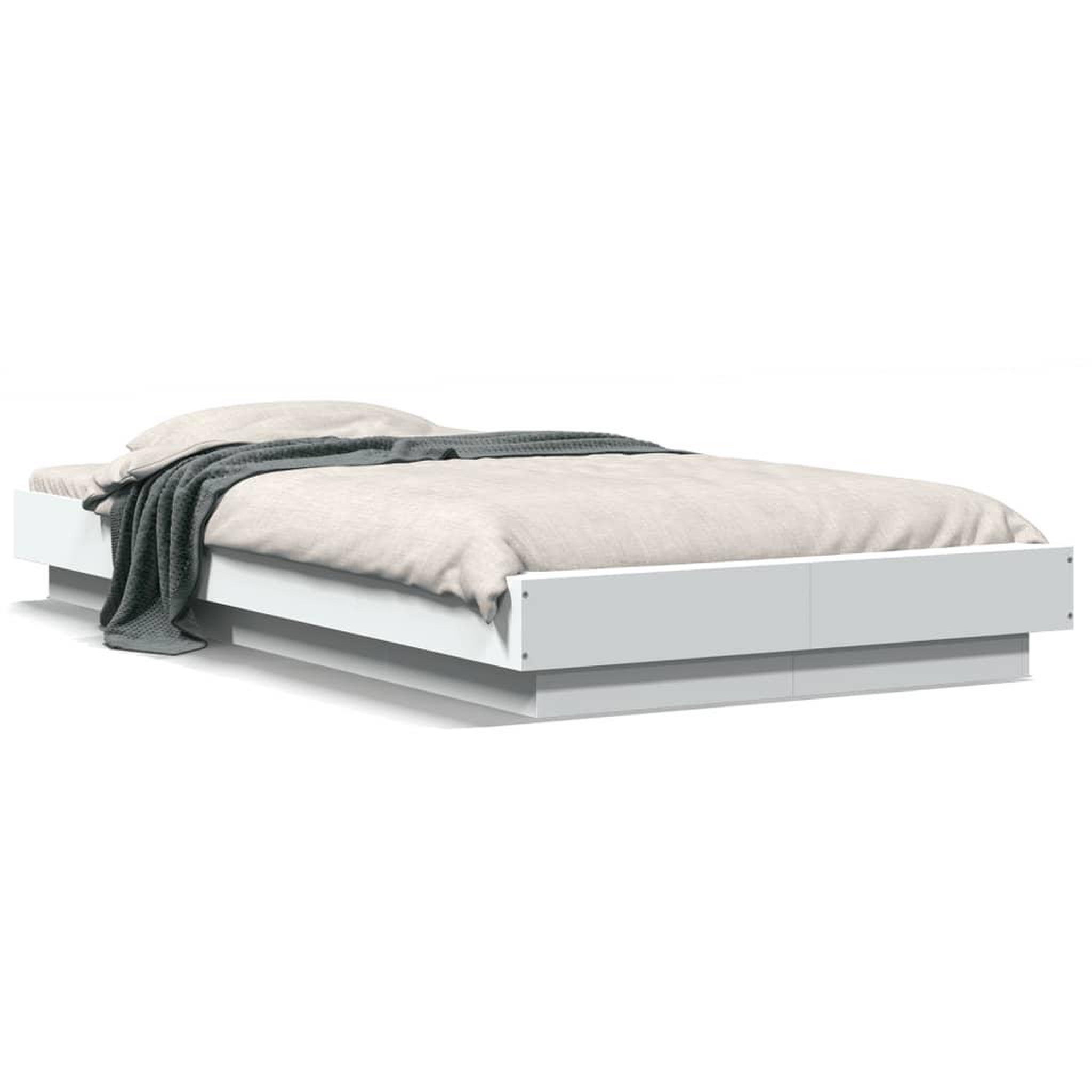 Voir la diapositive 2 : VIDAXL Cadre de lit avec lumieres LED sans matelas blanc 100x200 cm