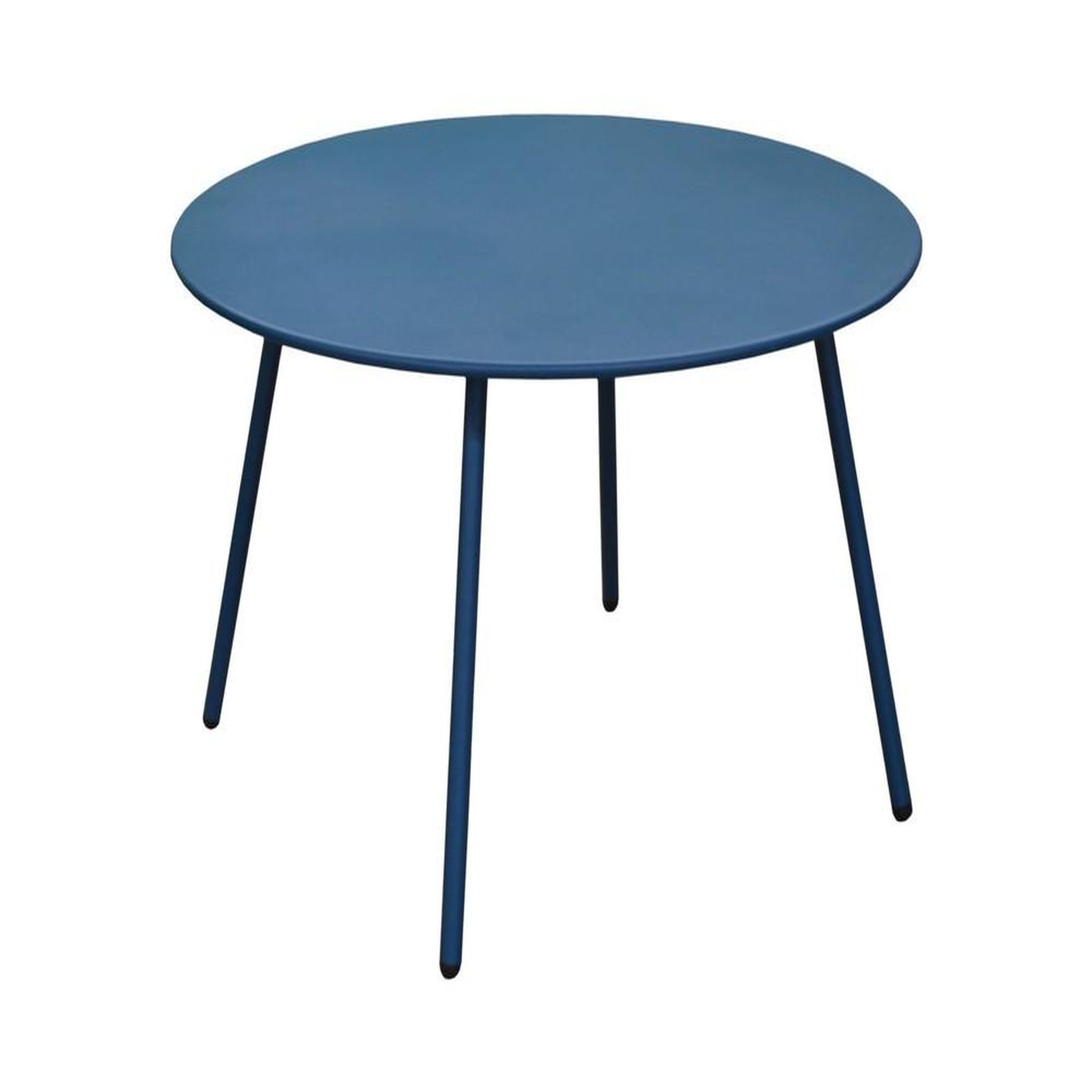 Proloisirs Table basse de jardin ronde en acier Rio - bleu Ø 70 cm