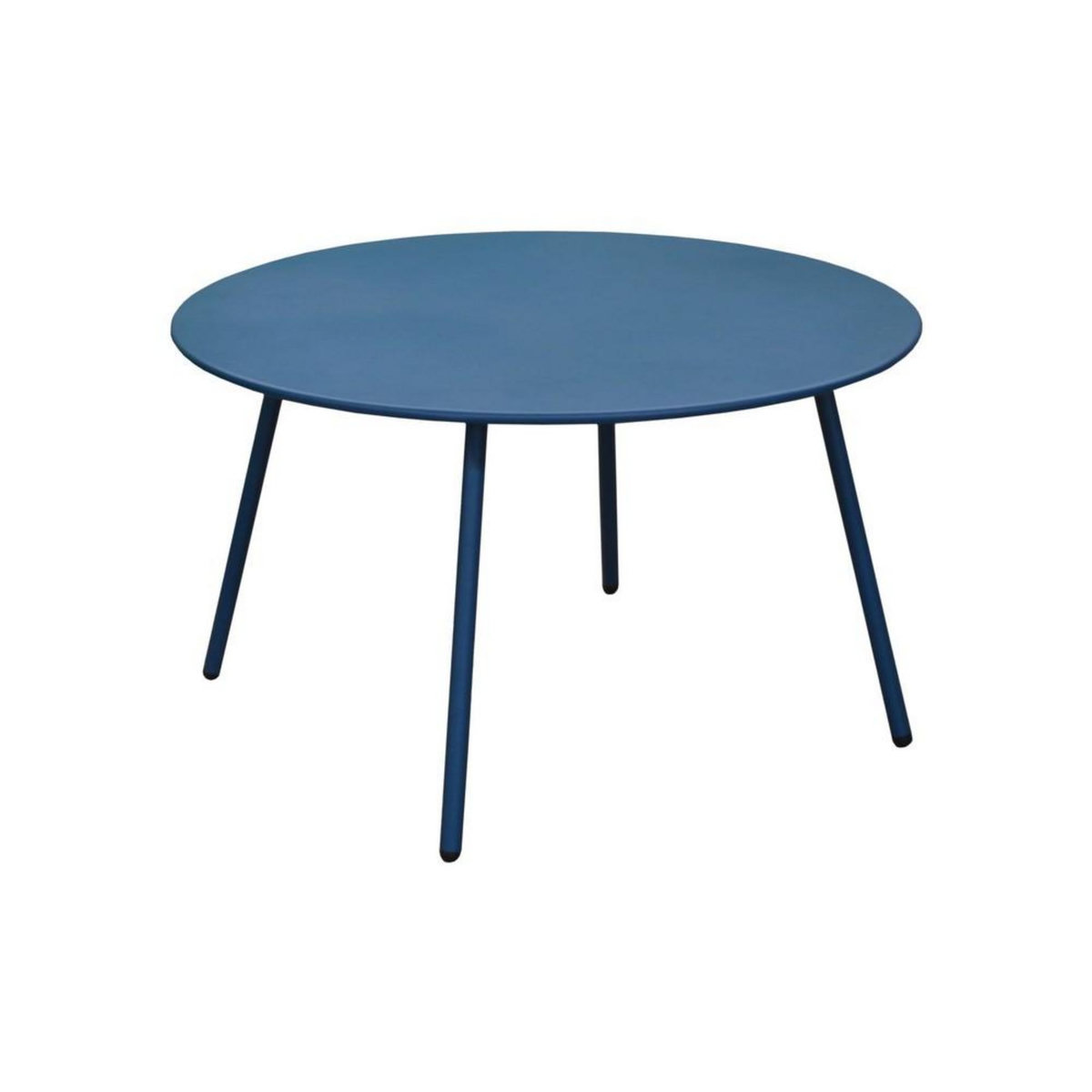 Proloisirs Table basse de jardin ronde en acier Rio - bleu Ø 70 cm