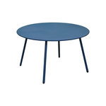 Proloisirs Table basse de jardin ronde en acier Rio - bleu Ø 70 cm