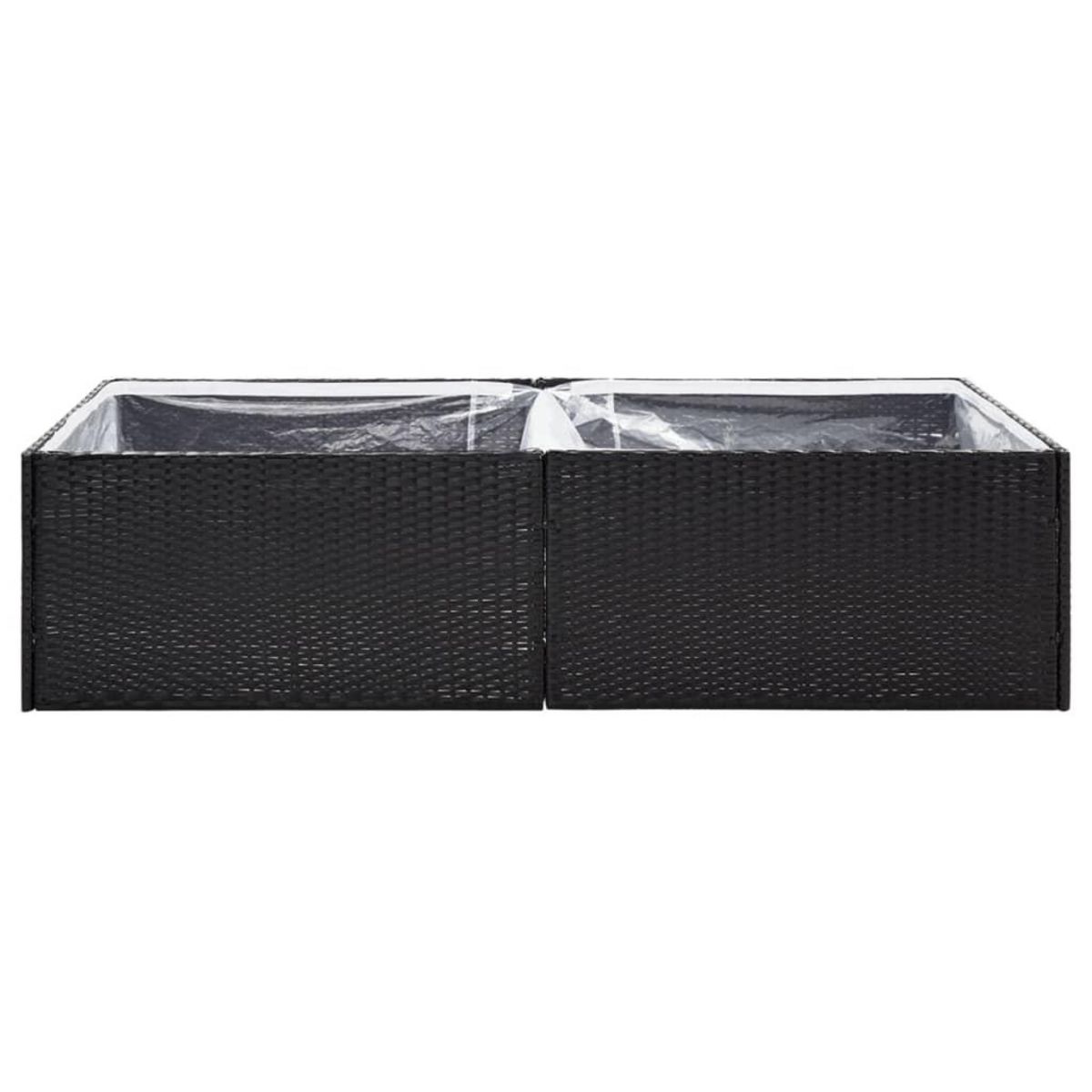 VIDAXL Jardiniere Noir 157x80x40 cm Resine tressee