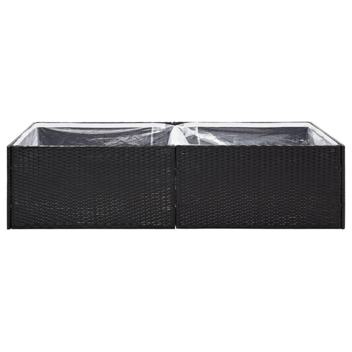 VIDAXL Jardiniere Noir 157x80x40 cm Resine tressee