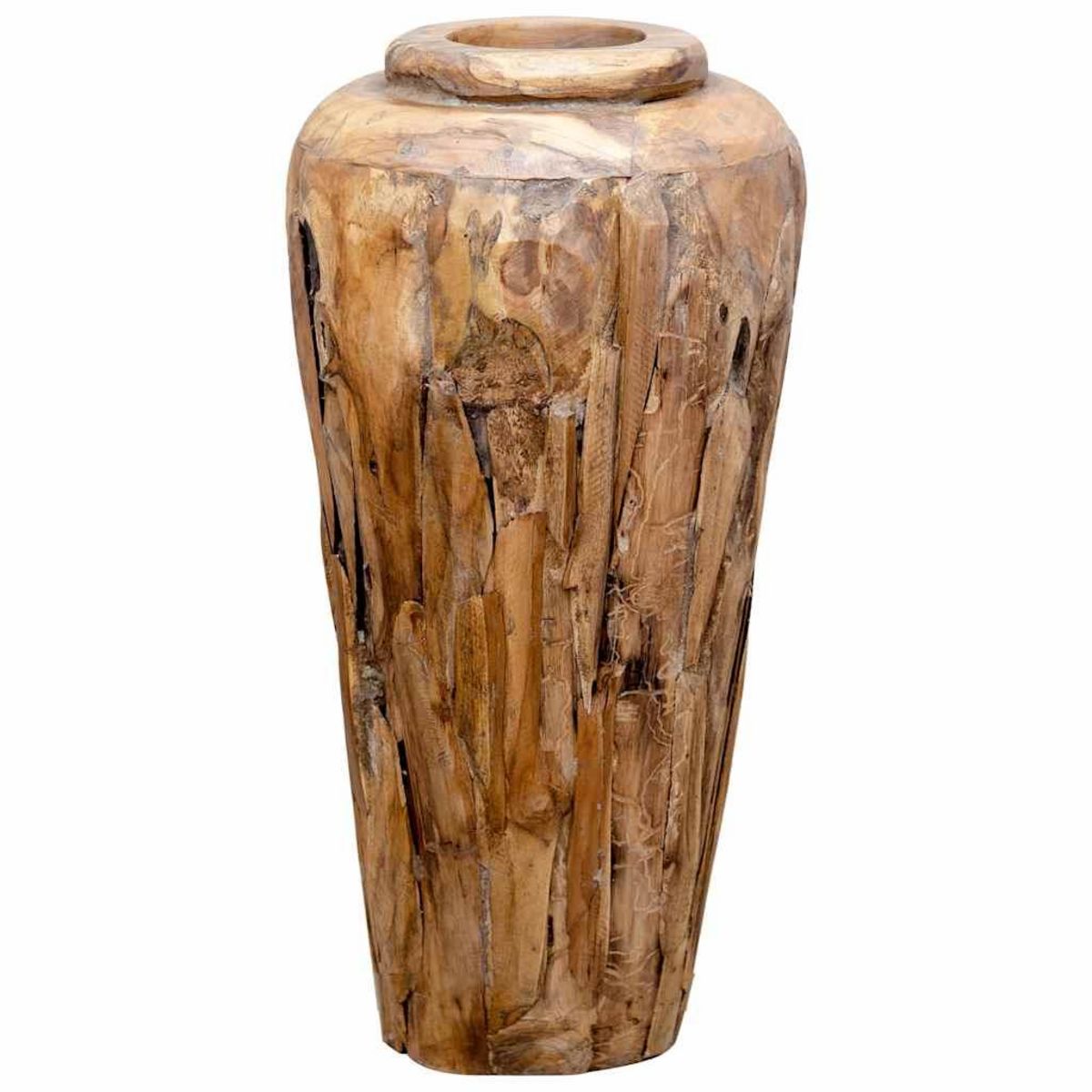 VIDAXL Vase de decoration 40 x 80 cm Bois de teck solide