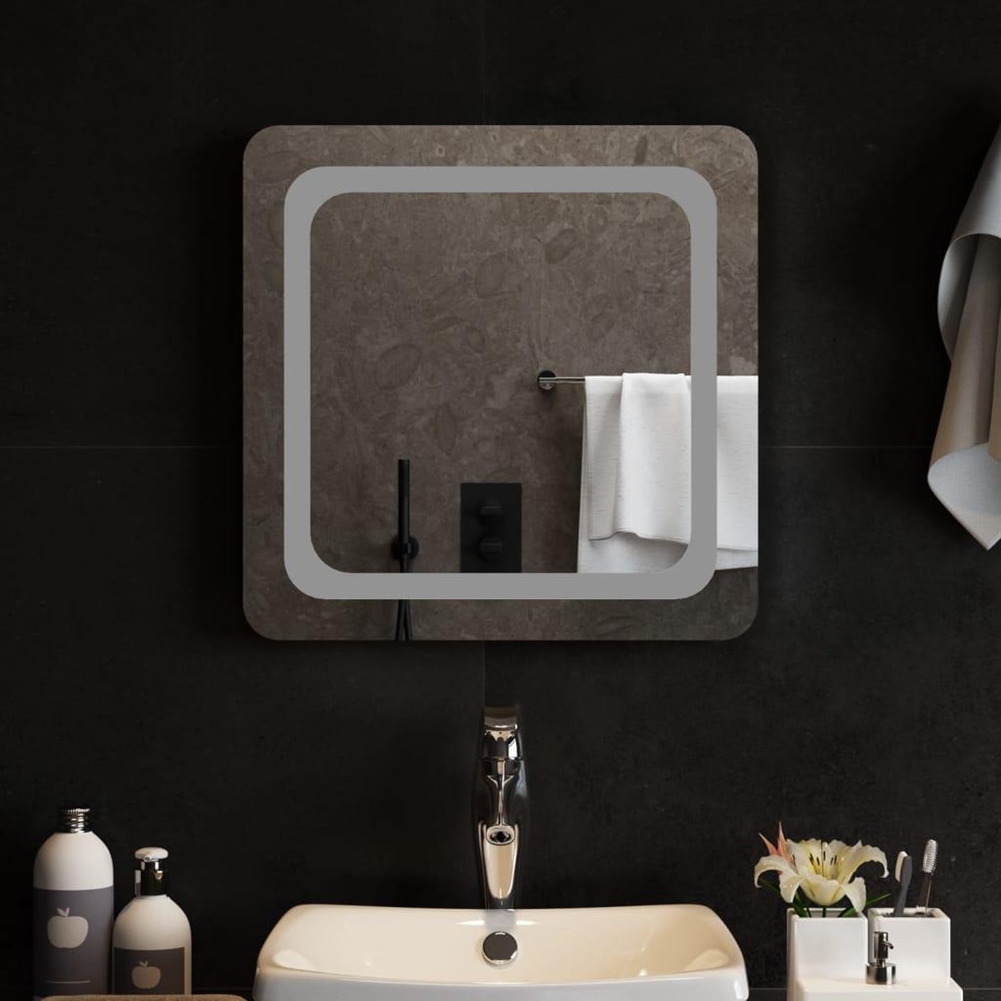 Voir la diapositive 3 : VIDAXL Miroir de salle de bain a LED 50x50 cm