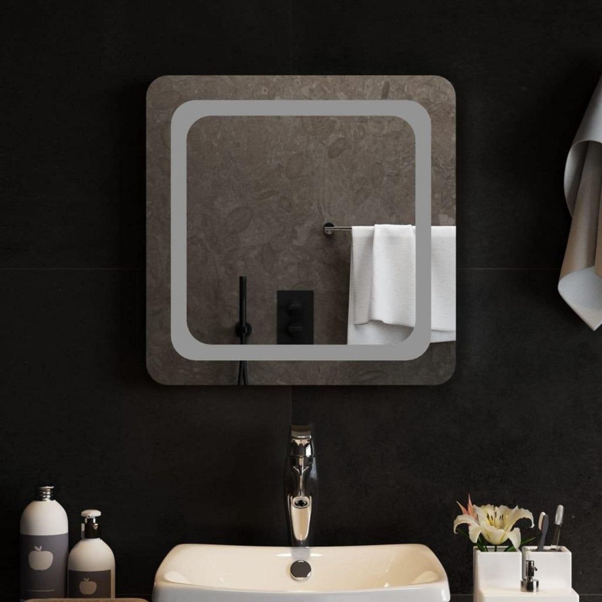VIDAXL Miroir de salle de bain a LED 50x50 cm