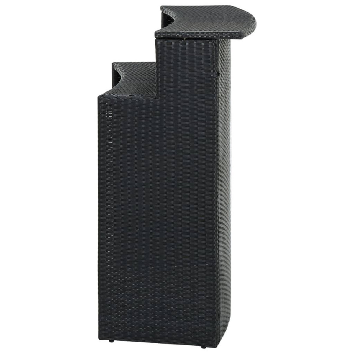 VIDAXL Table de bar de jardin Noir 120x55x110 cm Resine tressee