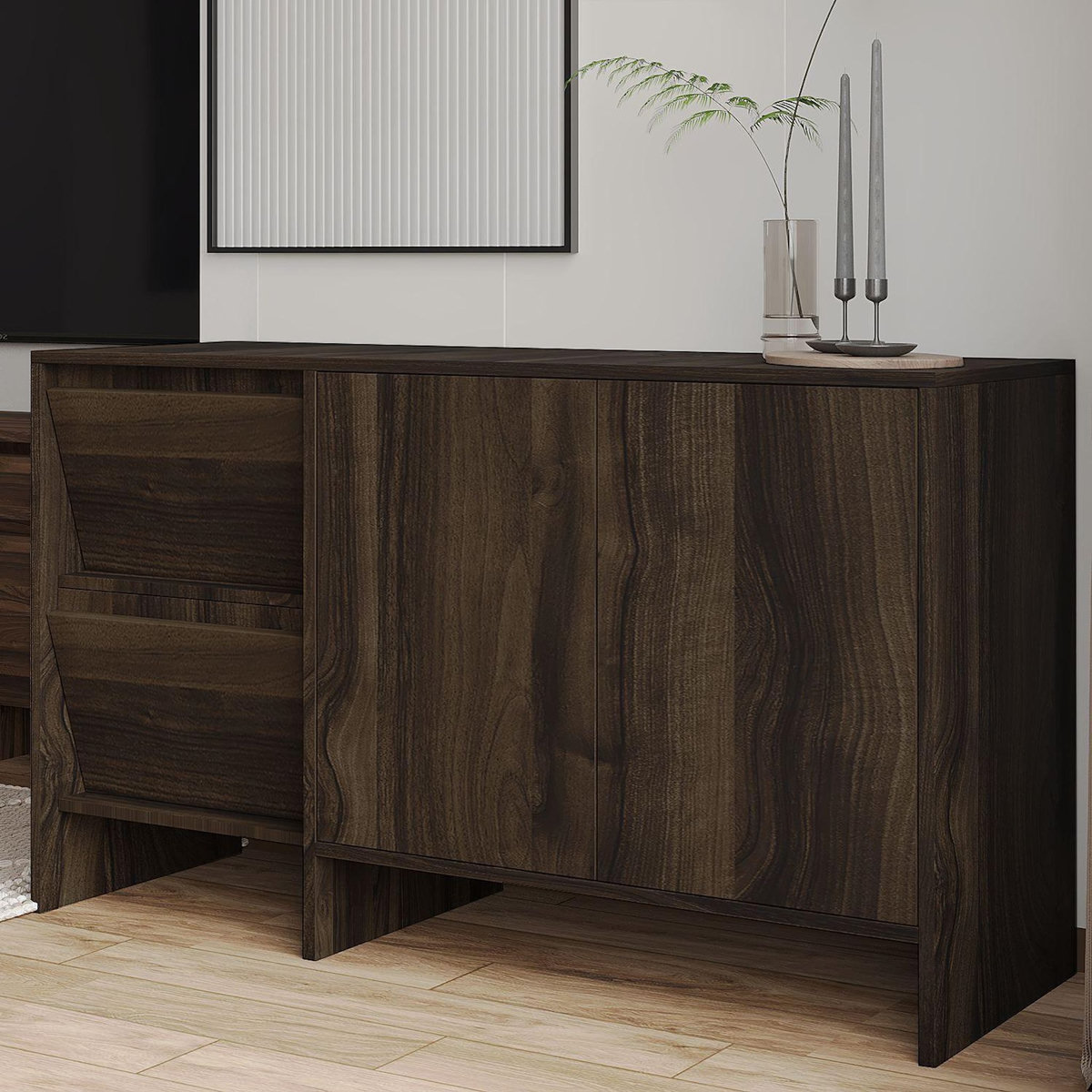 Habitat et Jardin Buffet en bois  Laris 130  - 130 x 44 x 82 cm - Marron