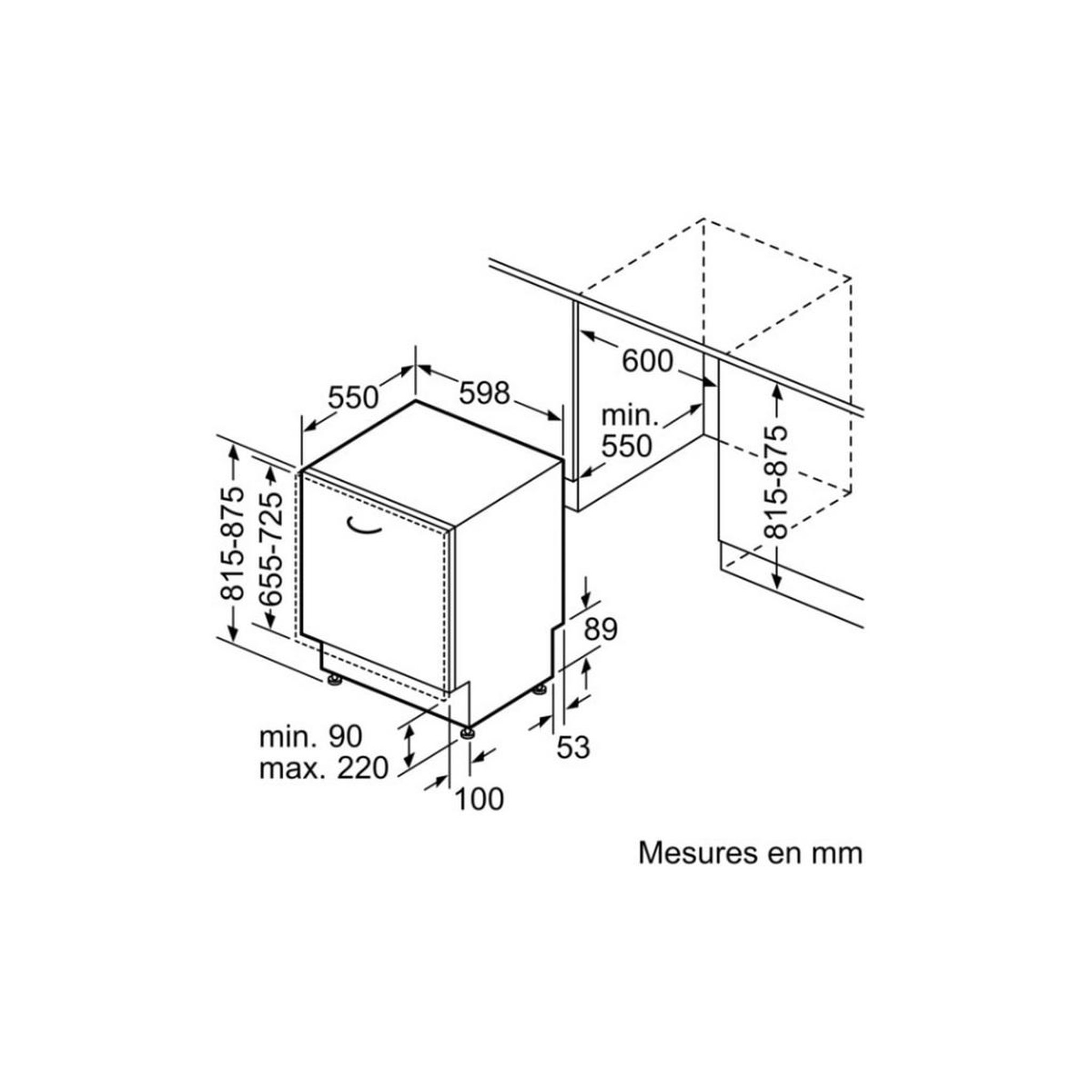 Voir la diapositive 6 : BOSCH Lave-vaisselle 60cm 14 couverts 42db tout intégrable - smd6ecx12e