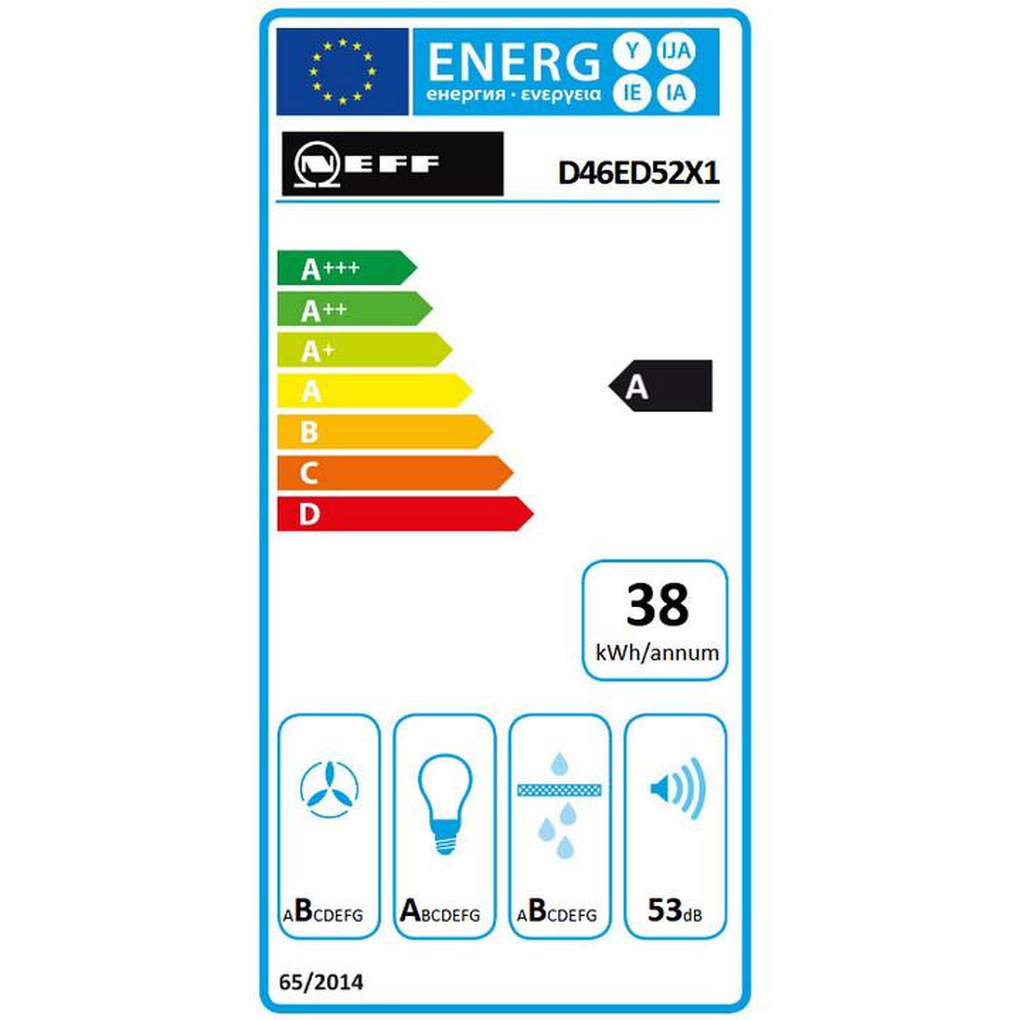 Voir la diapositive 2 : Neff Hotte télescopique 60cm 399m³/h argent métallisé - d46ed52x1