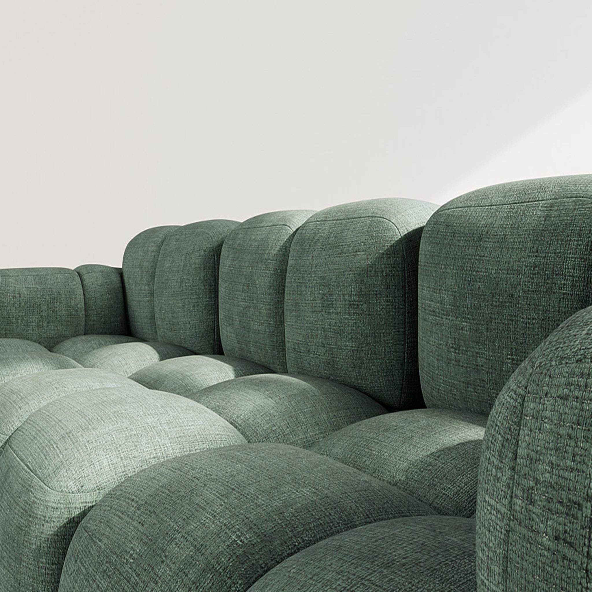 Voir la diapositive 4 : BEST MOBILIER Grace - canapé modulable d'angle réversible 4 places en velours texturé
