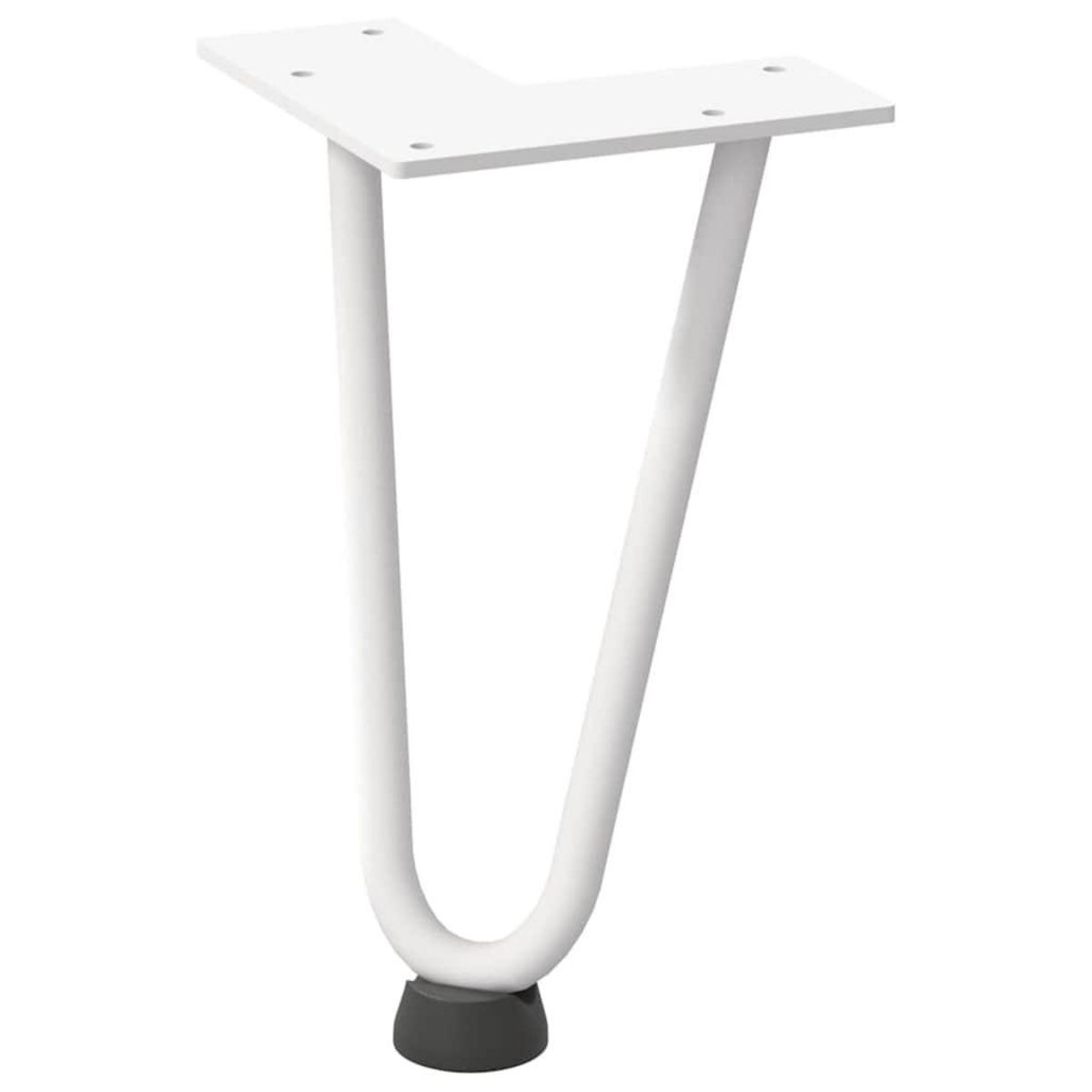 VIDAXL Pieds de table en forme d'epingle a cheveux 4 pcs blanc 20 cm