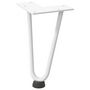 Voir la diapositive 4 : VIDAXL Pieds de table en forme d'epingle a cheveux 4 pcs blanc 20 cm