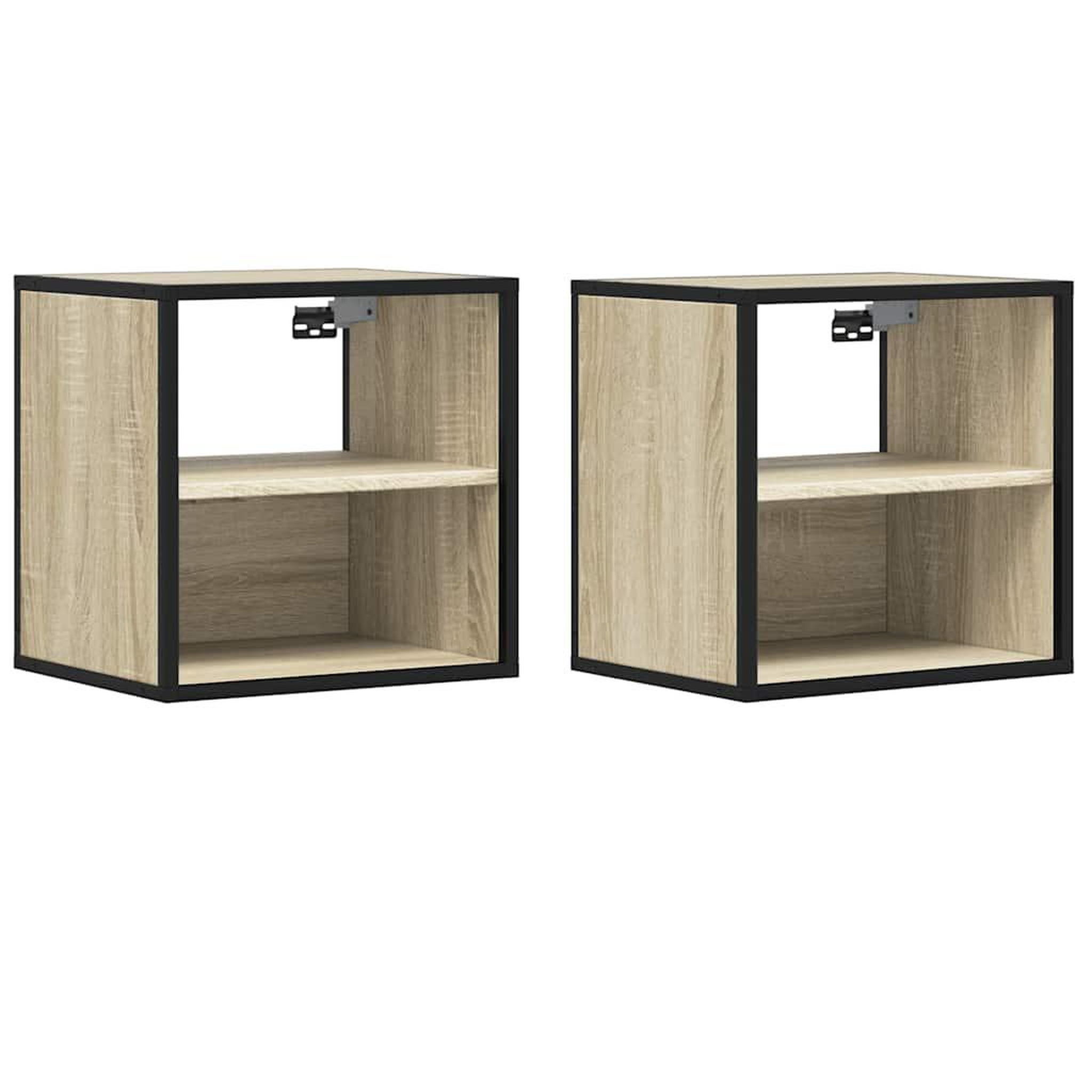 Voir la diapositive 2 : VIDAXL Tables de chevet murales 2 pcs chene sonoma 40x31x39,5 cm