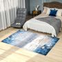 Voir la diapositive 2 : HOMCOM Tapis effet tie and dye aspect cachemire - dim. 2L x 1,6l m - 100% polyester - bleu gris