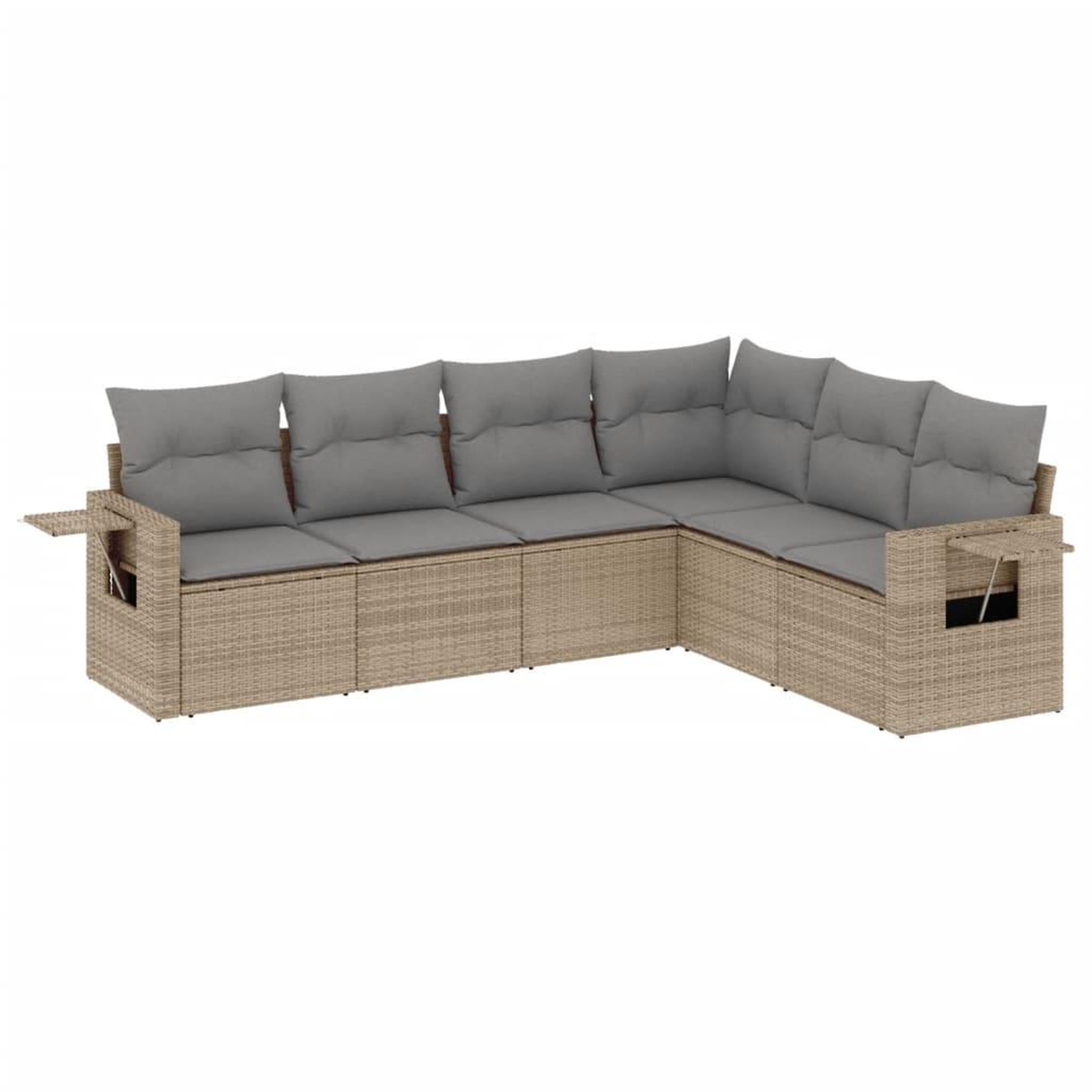 Voir la diapositive 2 : VIDAXL Salon de jardin avec coussins 6 pcs beige resine tressee