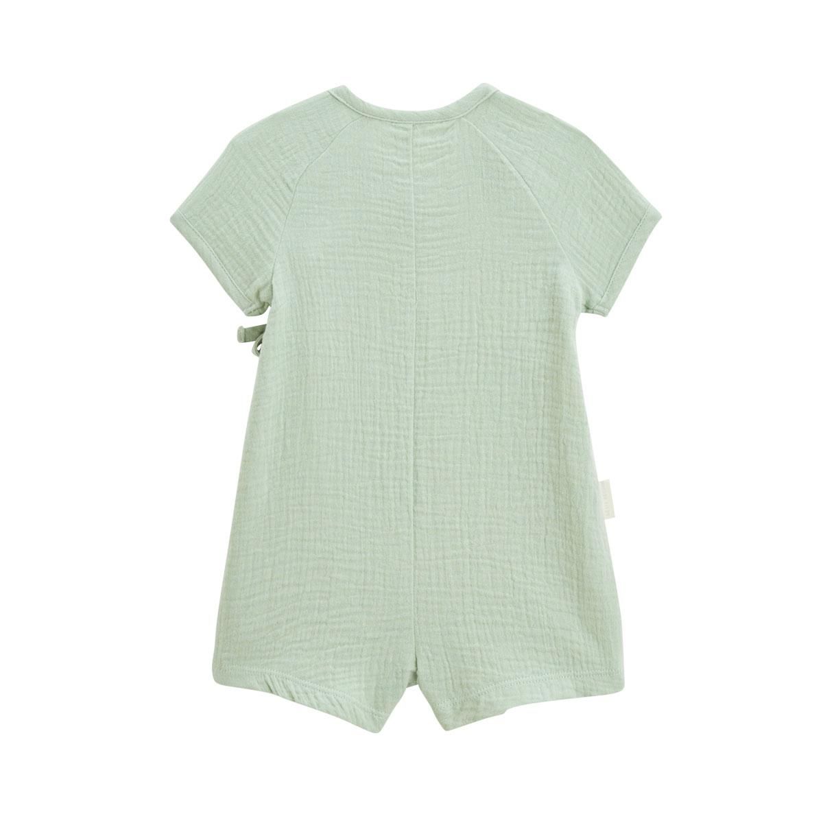 Petit Béguin Barboteuse bébé en gaze de coton ouverture croisée Frimousse