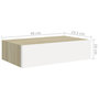 Voir la diapositive 6 : VIDAXL Etageres a tiroir murales 2 pcs Chene et blanc 40x23,5x10cm MDF