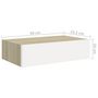 Voir la diapositive 6 : VIDAXL Etageres a tiroir murales 2 pcs Chene et blanc 40x23,5x10cm MDF