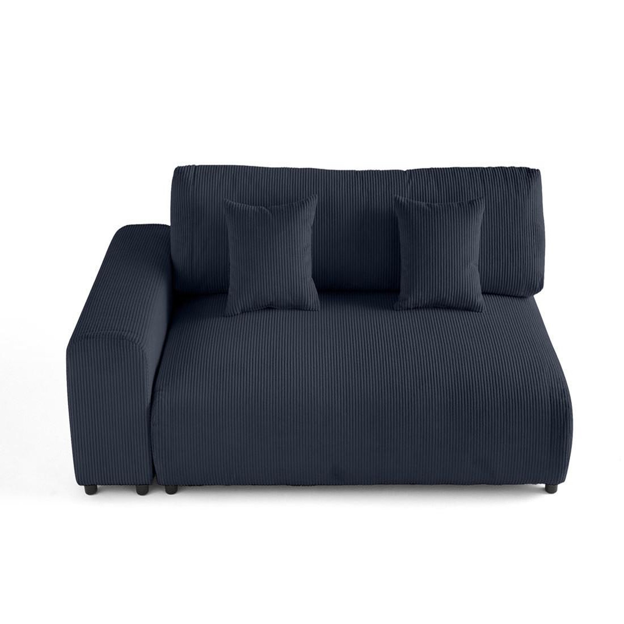 BEST MOBILIER Garance - module d'assise 3 places avec accoudoir gauche - en velours côtelé. Coloris disponibles : Gris, Orange, Bleu, Beige, Vert
