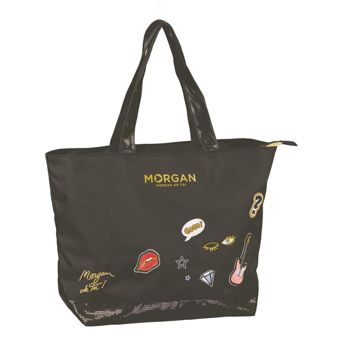 MORGAN Sac Morgan badges polyester 600D + velour Noir