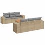 Voir la diapositive 2 : VIDAXL Salon de jardin avec coussins 7 pcs beige resine tressee